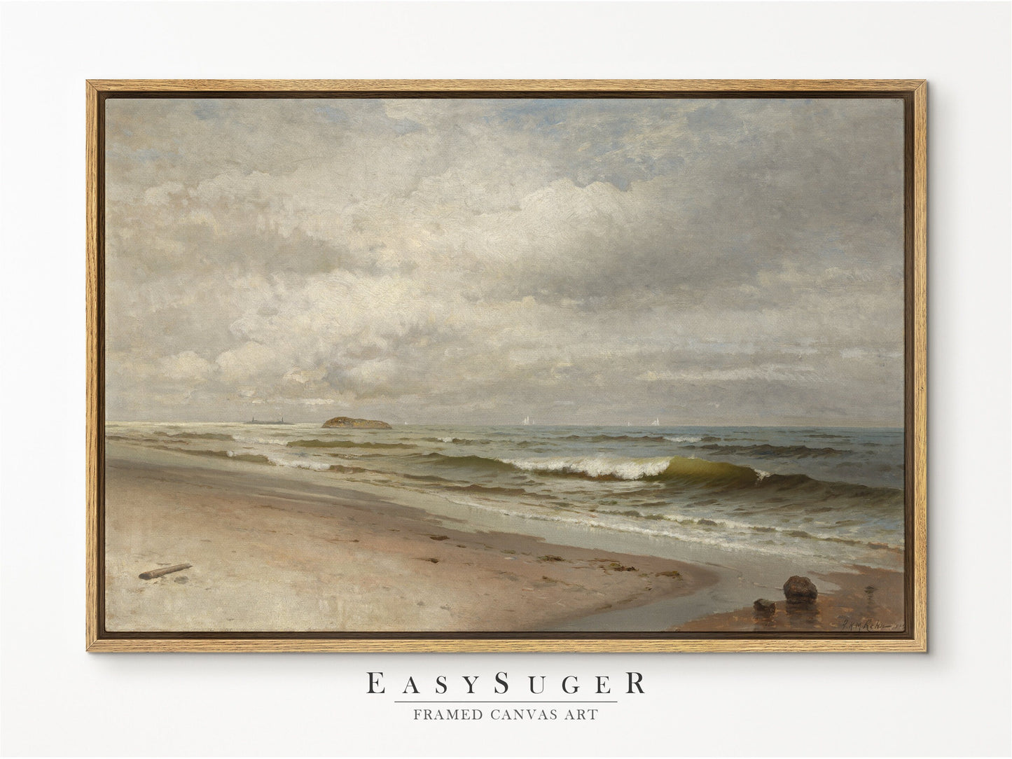 EasySuger Vintage Seascape Wall Art, Vintage Ship Painting Gallery Art, Minimalist Art Ready to Hang | BC21