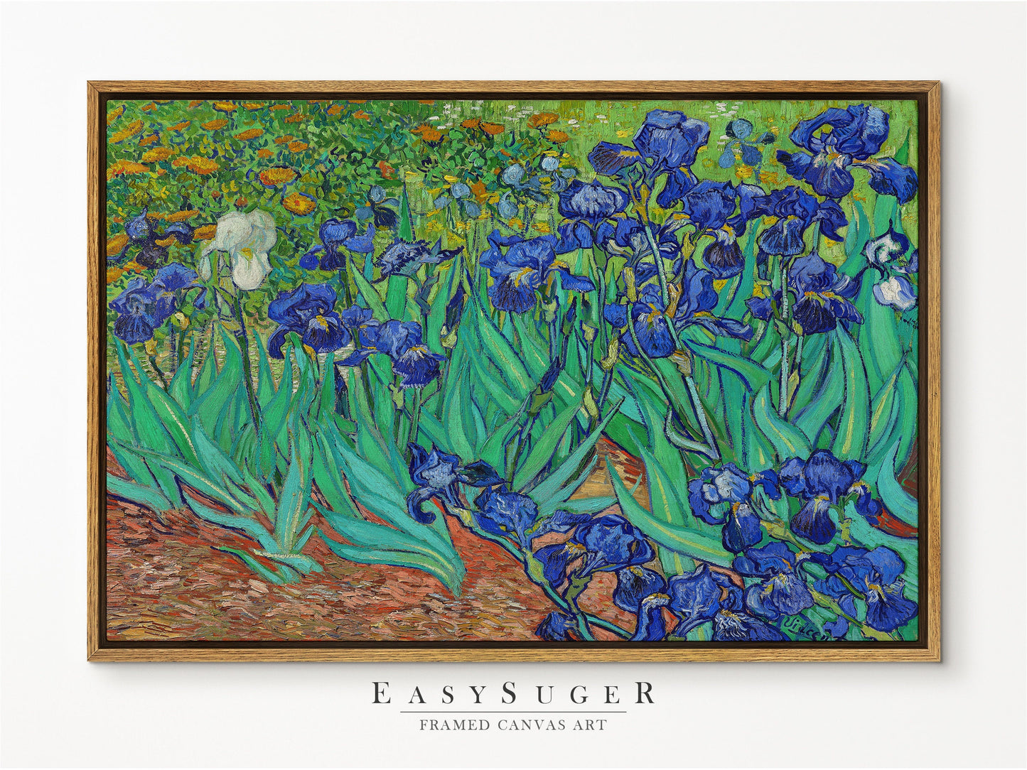 EasySuger Iris 1889 by Vincent Van Gogh Wall Art | Framed Canvas Wall Art for living room and bedroom