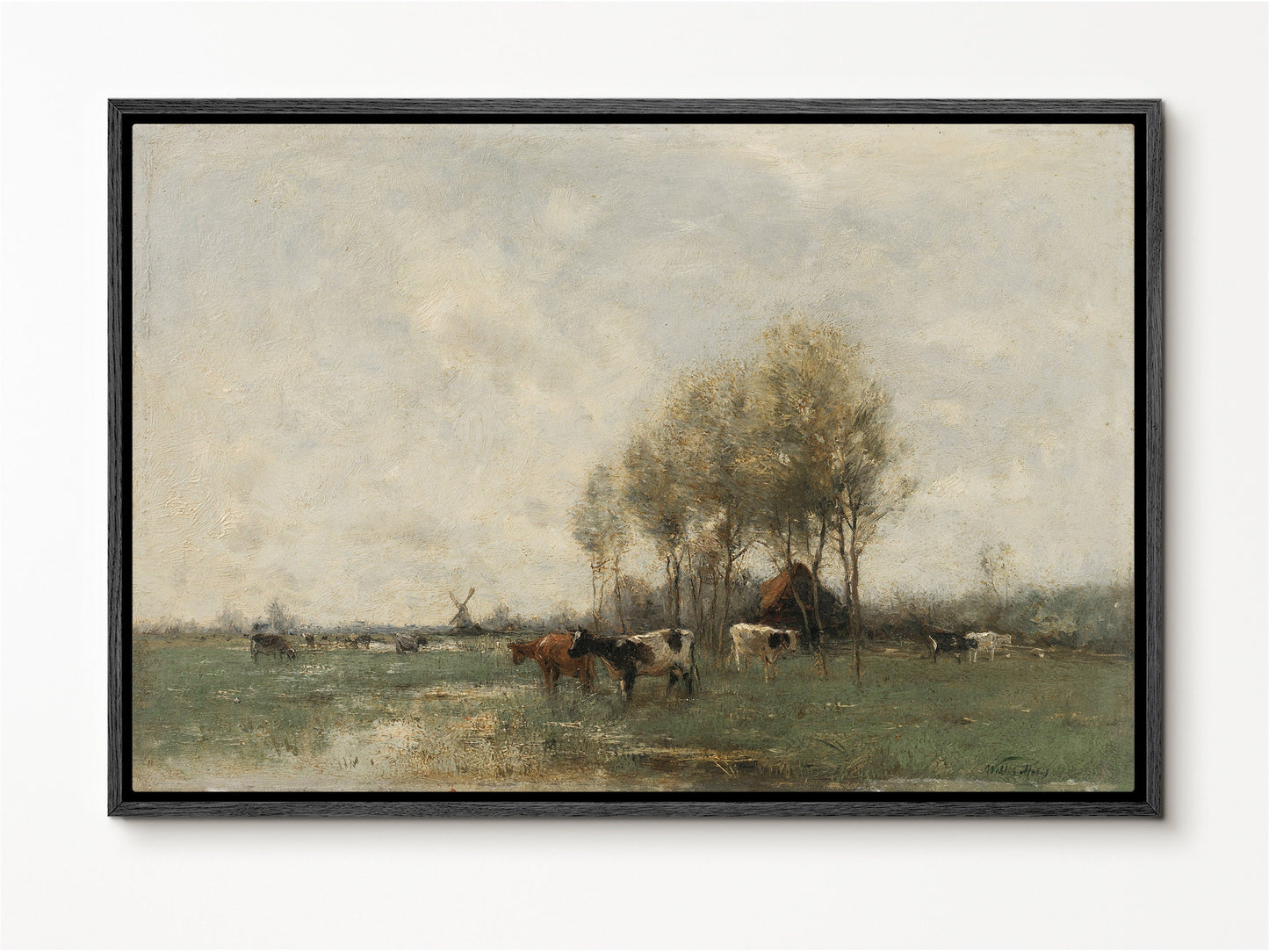 Cows grazing Framed Canvas Print | Large Framed Canvas Print with hanging kit