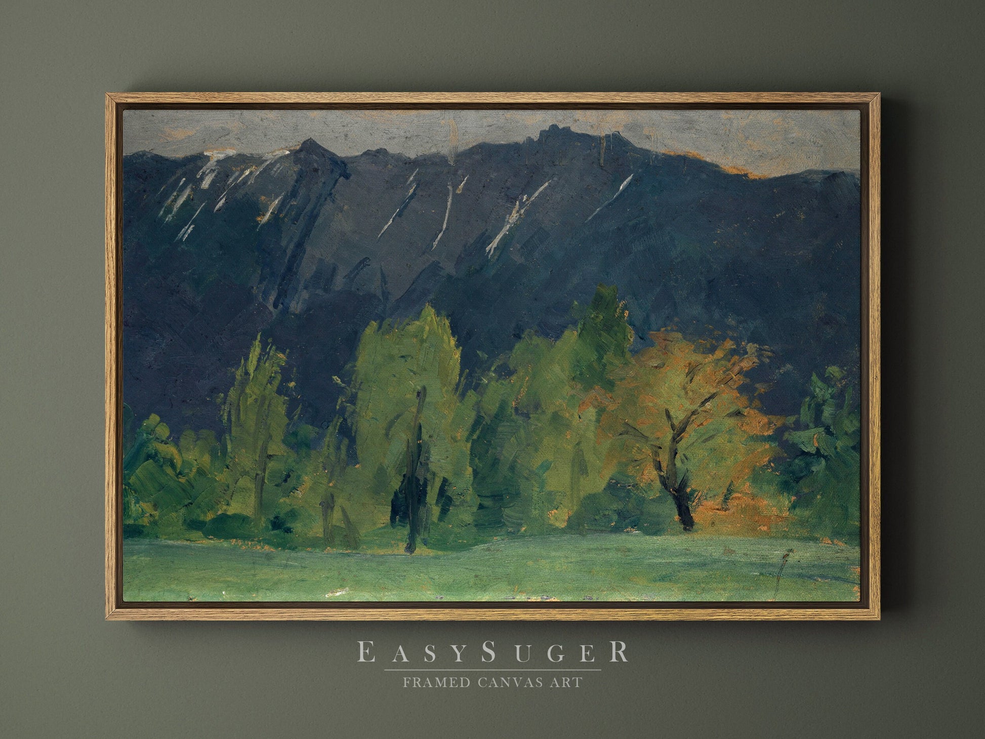 EasySuger Vintage Landscape Wall Art Print, Nature Framed Large Gallery Art, Minimalist Art Ready to Hang (with hanging kit)