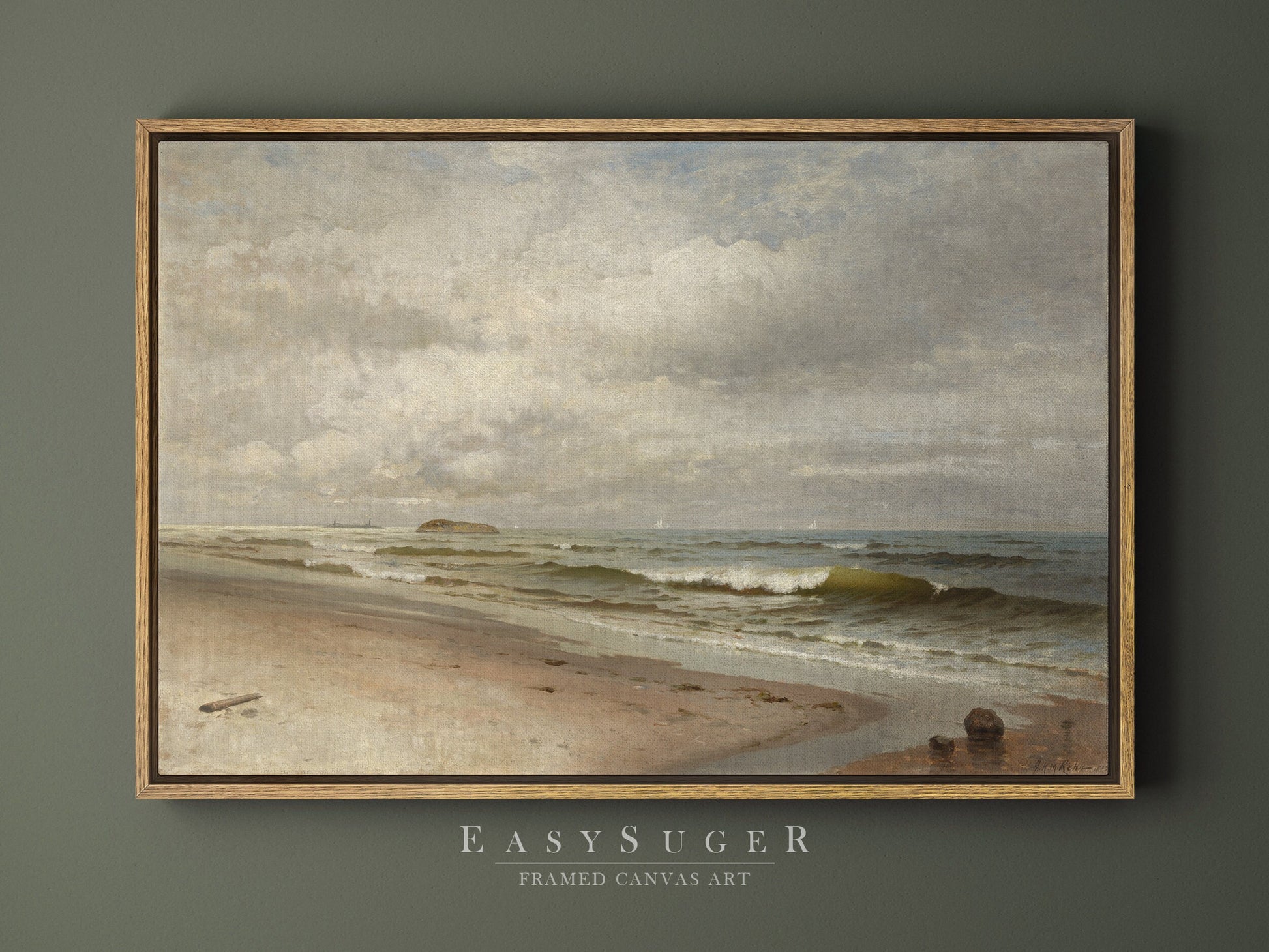 EasySuger Vintage Seascape Wall Art, Vintage Ship Painting Gallery Art, Minimalist Art Ready to Hang | BC21