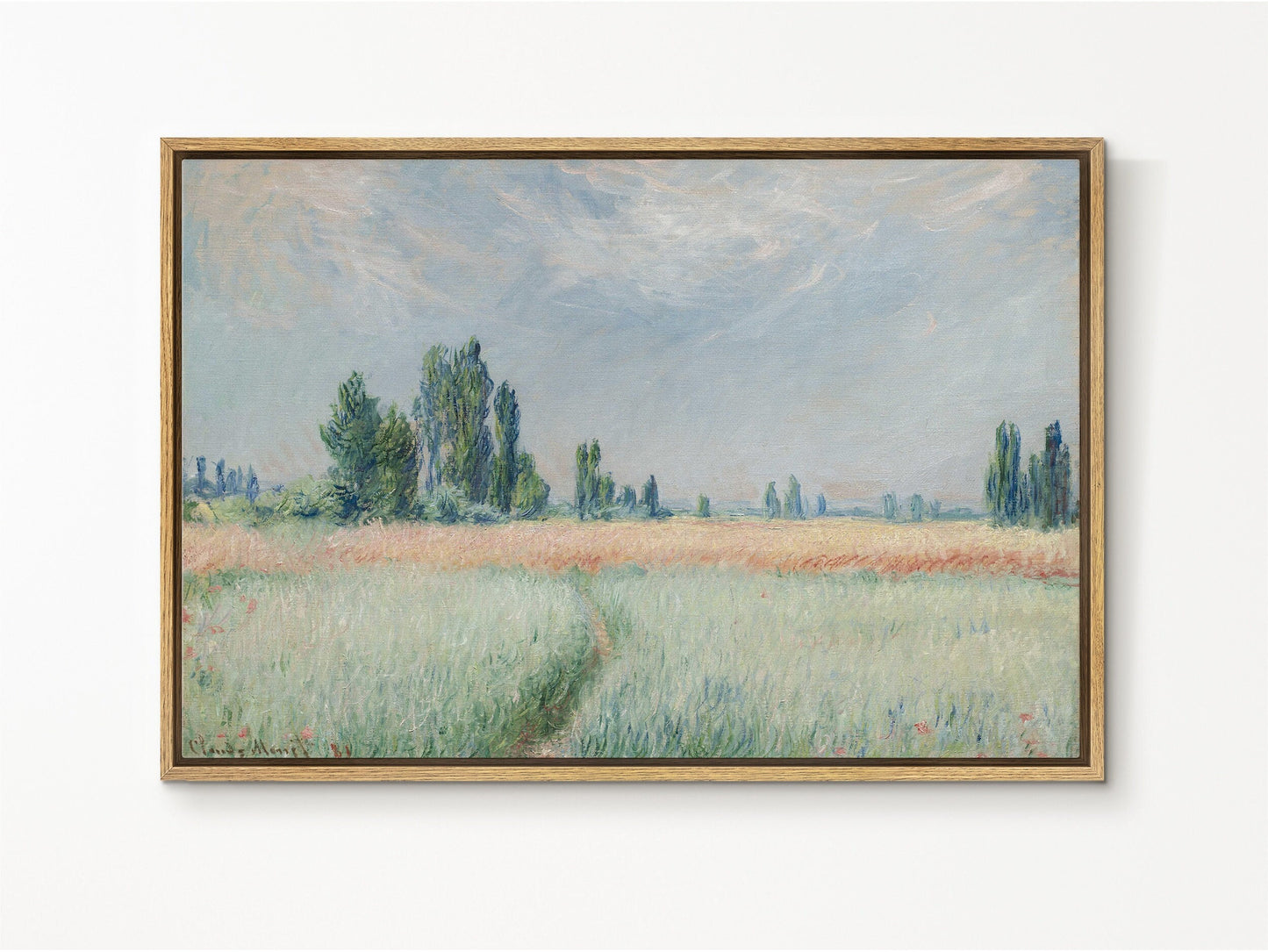 EasySuger Claude Monet Wall Art | The Cornfield | Framed Canvas Wall Art with hanging kit