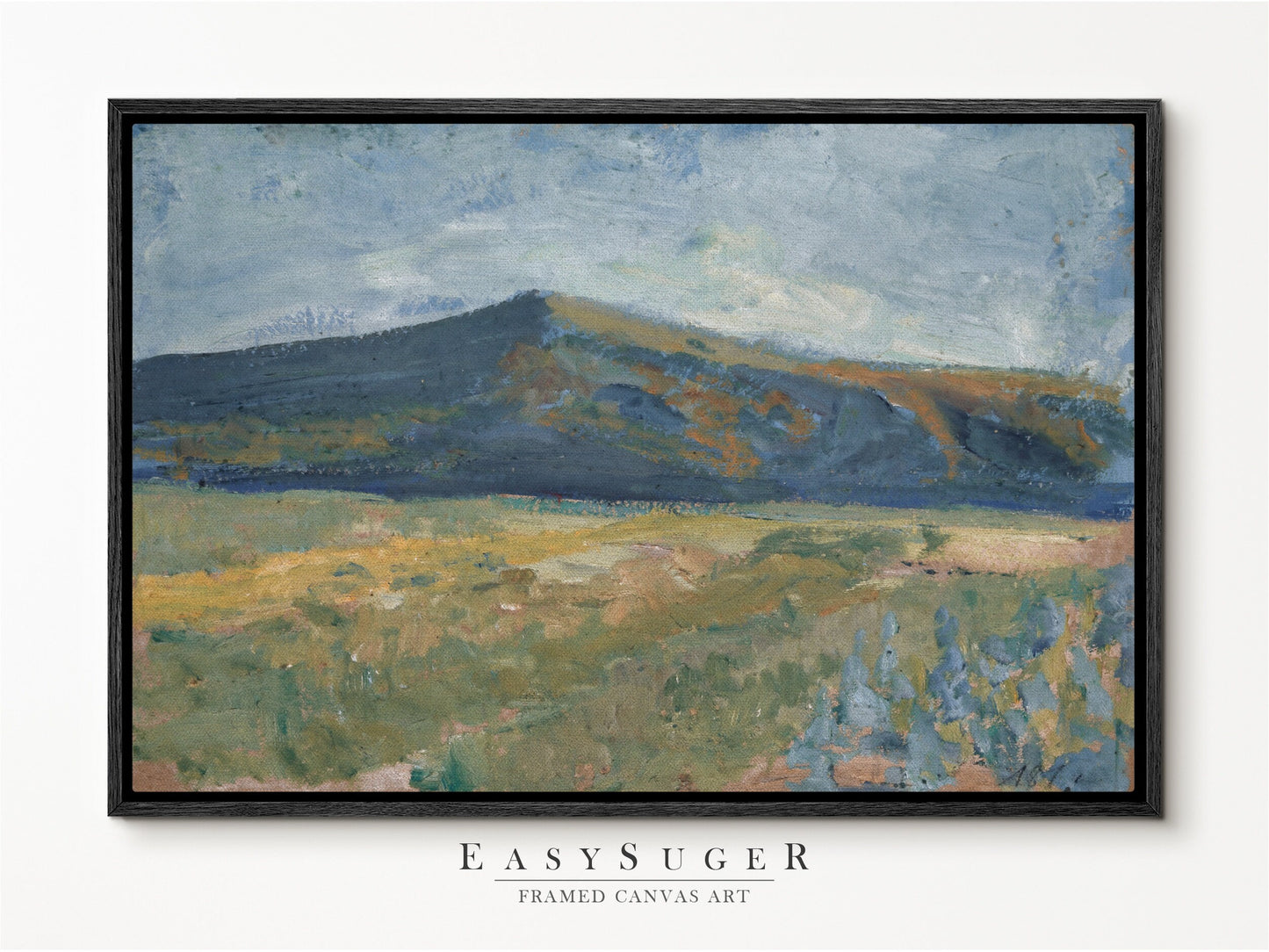 EasySuger Oil Painting Mountain Wall Art, Nature Framed Large Gallery Art, Minimalist Art Ready to Hang (with hanging kit)