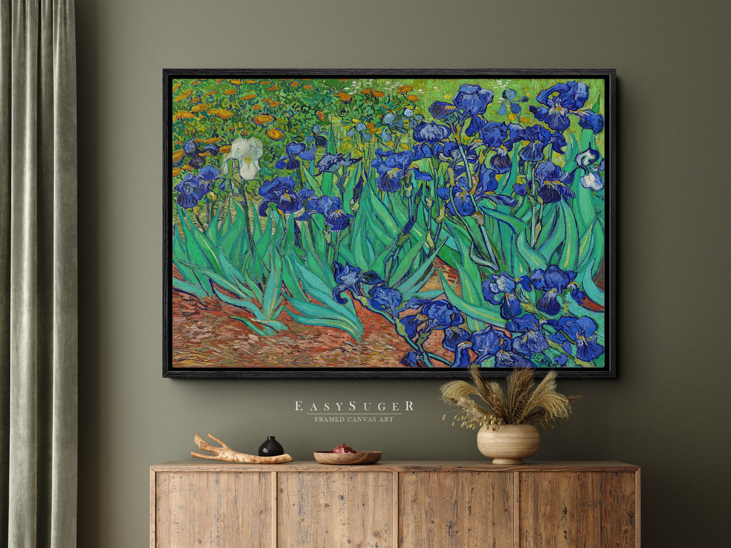 EasySuger Iris 1889 by Vincent Van Gogh Wall Art | Framed Canvas Wall Art for living room and bedroom