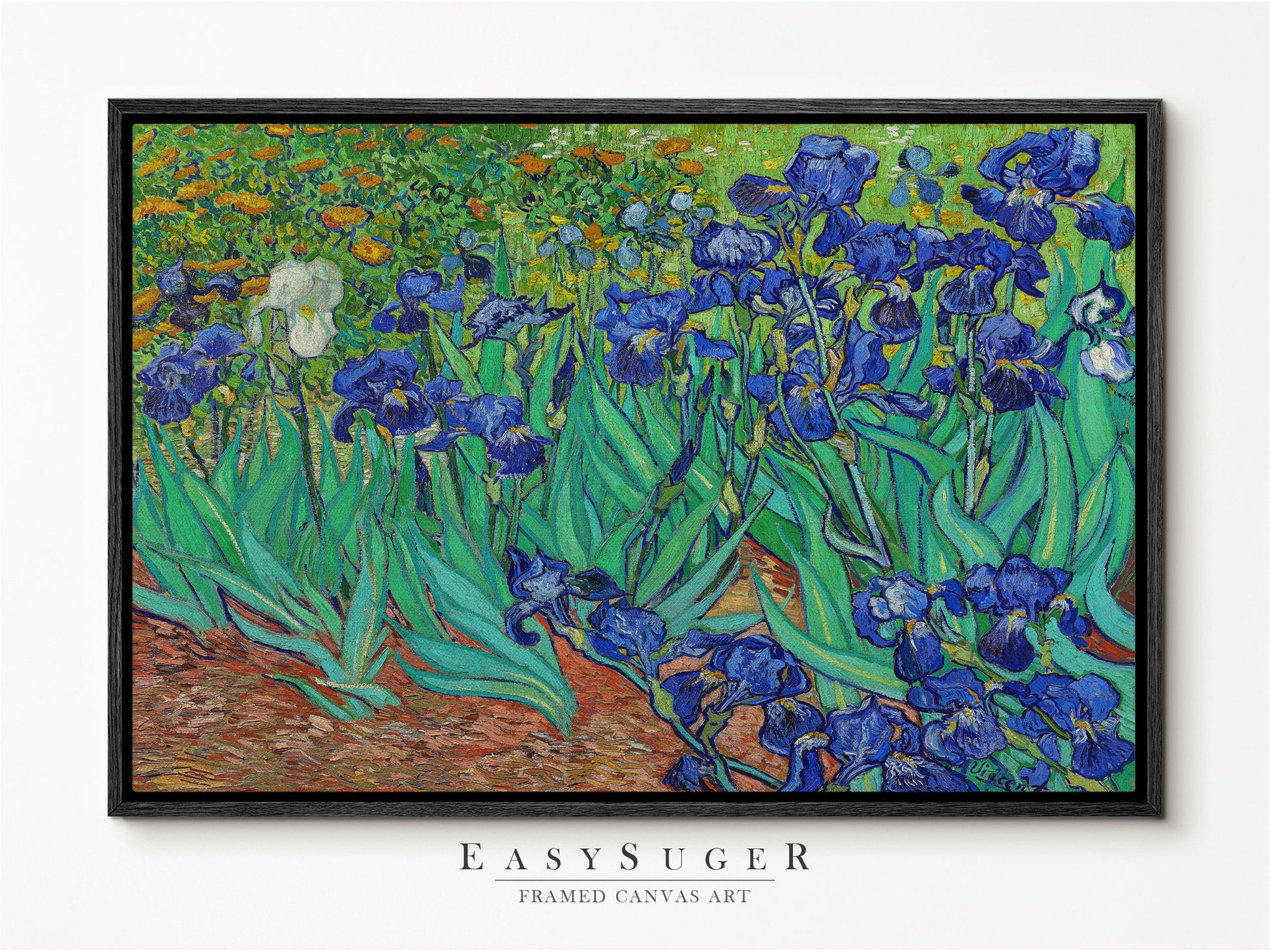 EasySuger Iris 1889 by Vincent Van Gogh Wall Art | Framed Canvas Wall Art for living room and bedroom