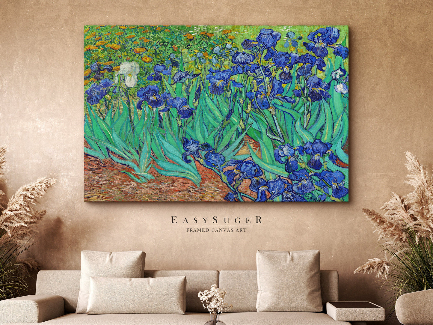 EasySuger Iris 1889 by Vincent Van Gogh Wall Art | Framed Canvas Wall Art for living room and bedroom