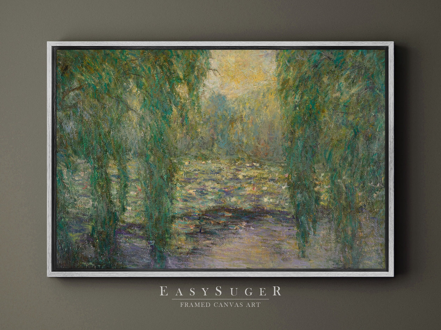 EasySuger Claude Monet Framed Print | Framed Canvas Wall Art with hanging kit | LES