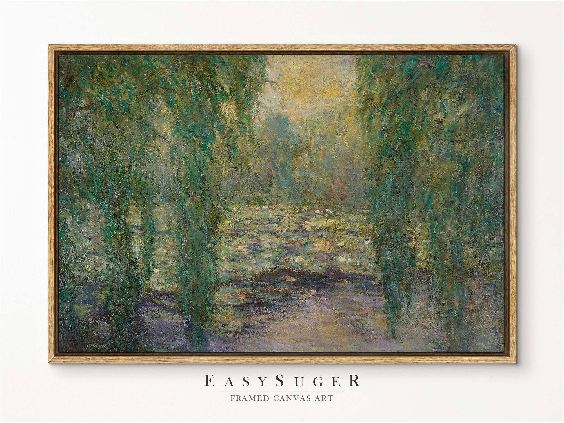 EasySuger Claude Monet Framed Print | Framed Canvas Wall Art with hanging kit | LES