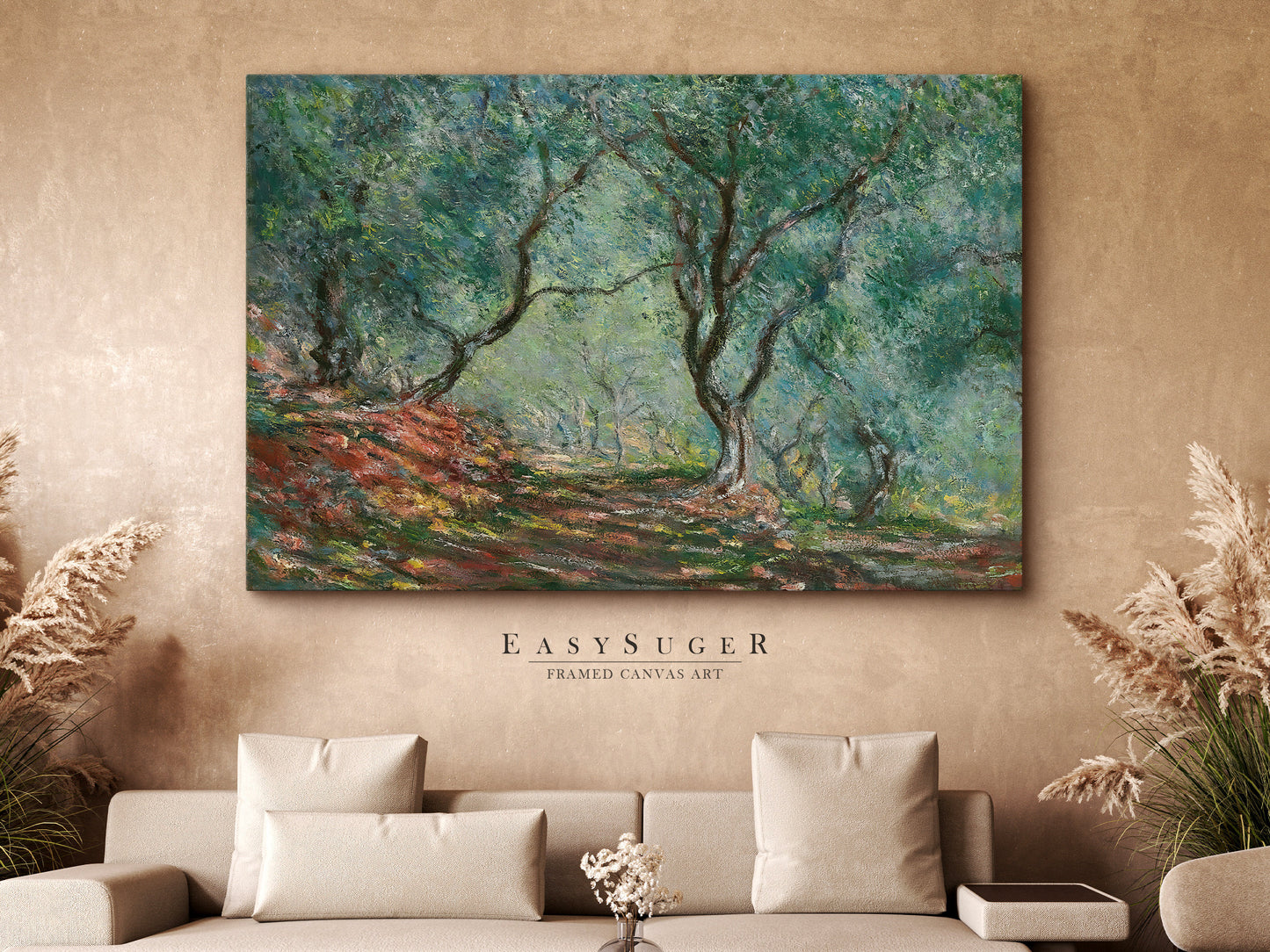 EasySuger Claude Monet Framed Print | Framed Canvas Wall Art with hanging kit | MN93