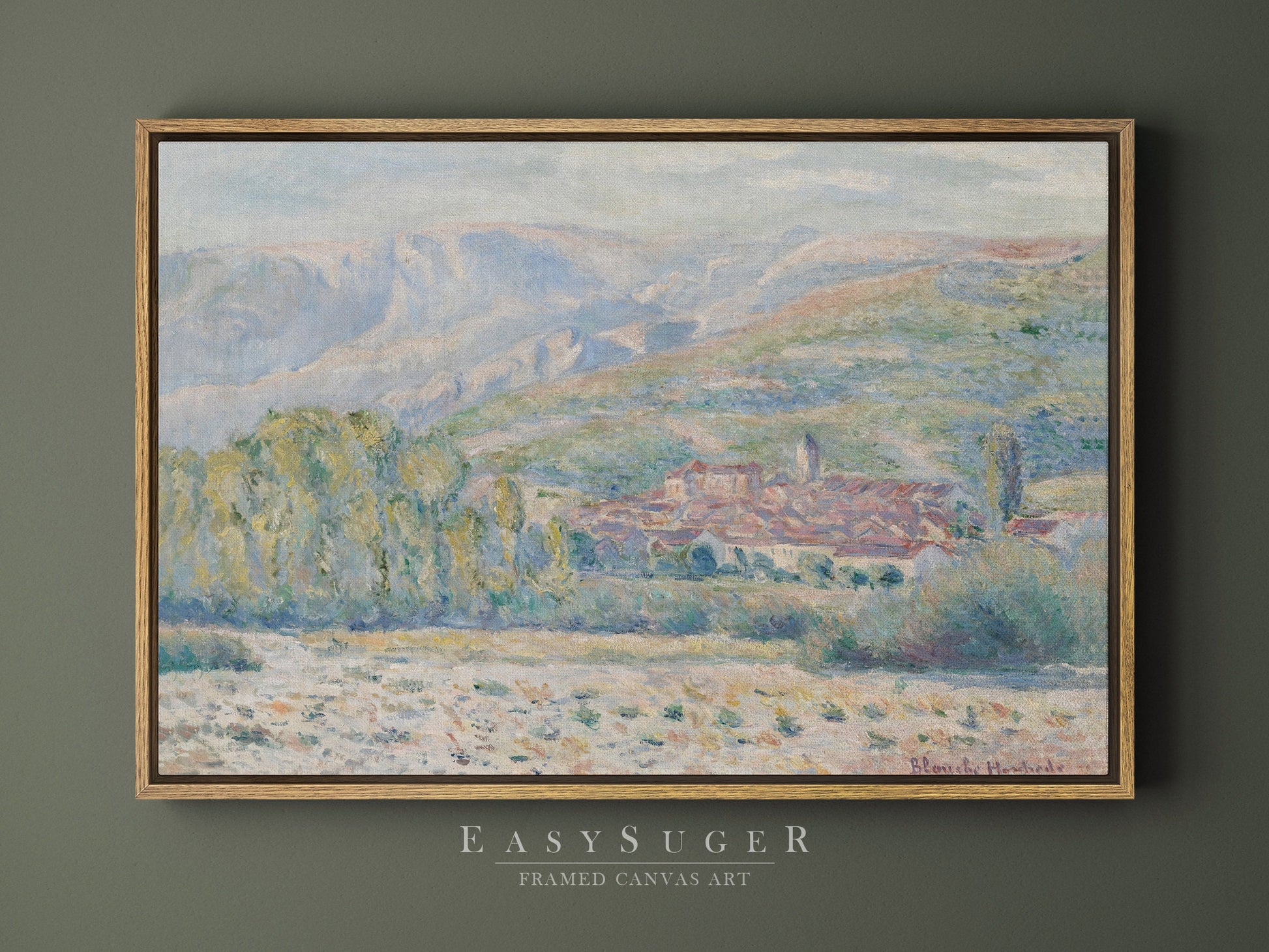 EasySuger Claude Monet Framed Print | Framed Canvas Wall Art with hanging kit