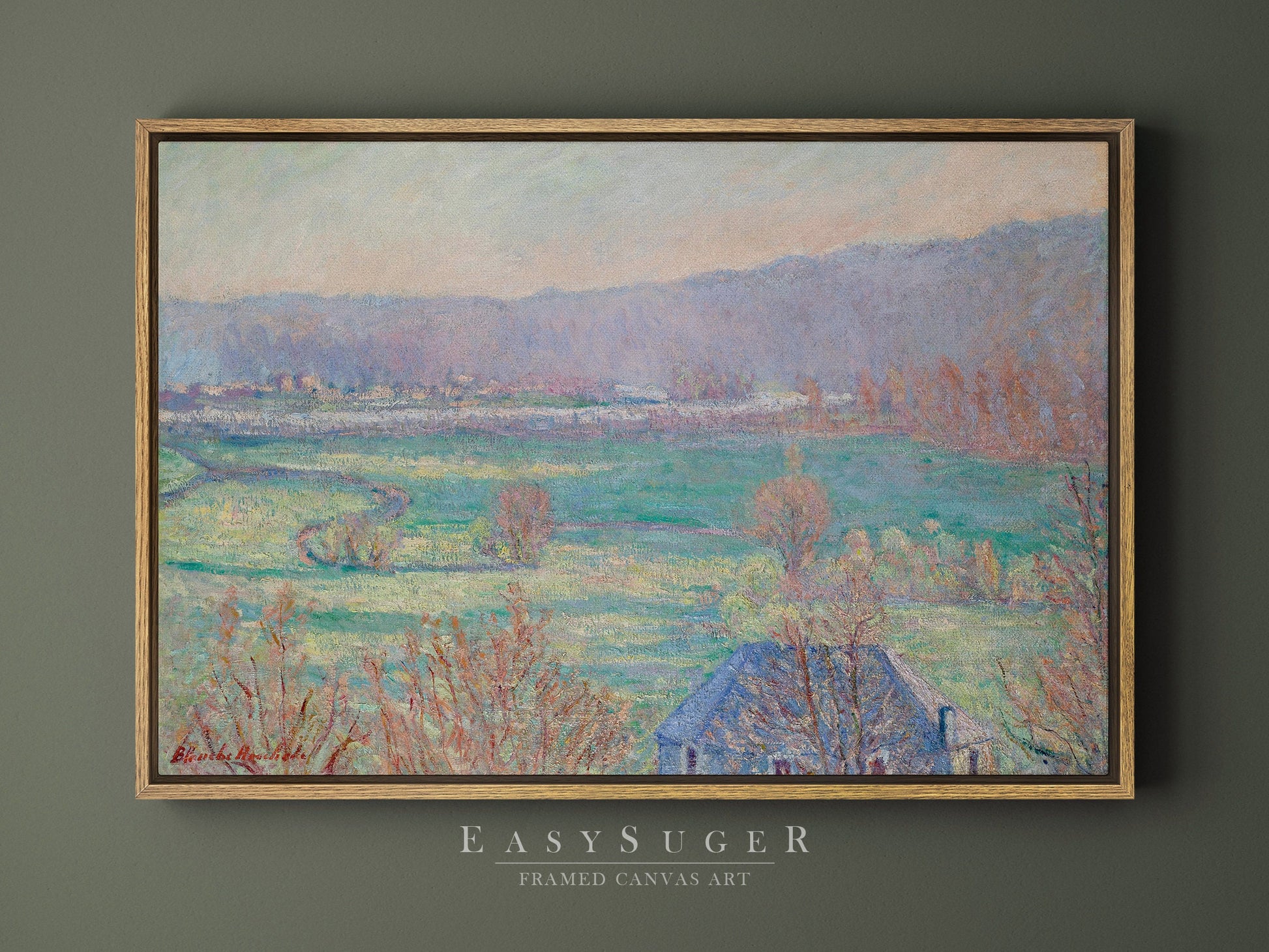 EasySuger Claude Monet Framed Print | Framed Canvas Wall Art with hanging kit