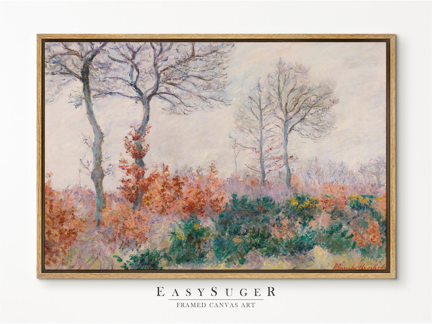 EasySuger Claude Monet Framed Print | Framed Canvas Wall Art with hanging kit