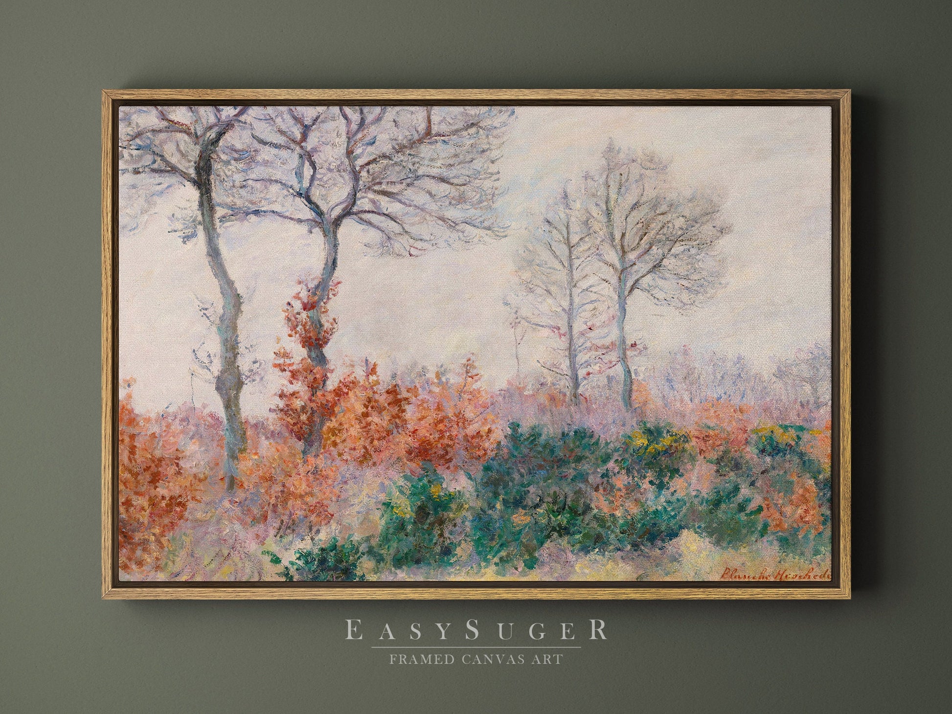 EasySuger Claude Monet Framed Print | Framed Canvas Wall Art with hanging kit