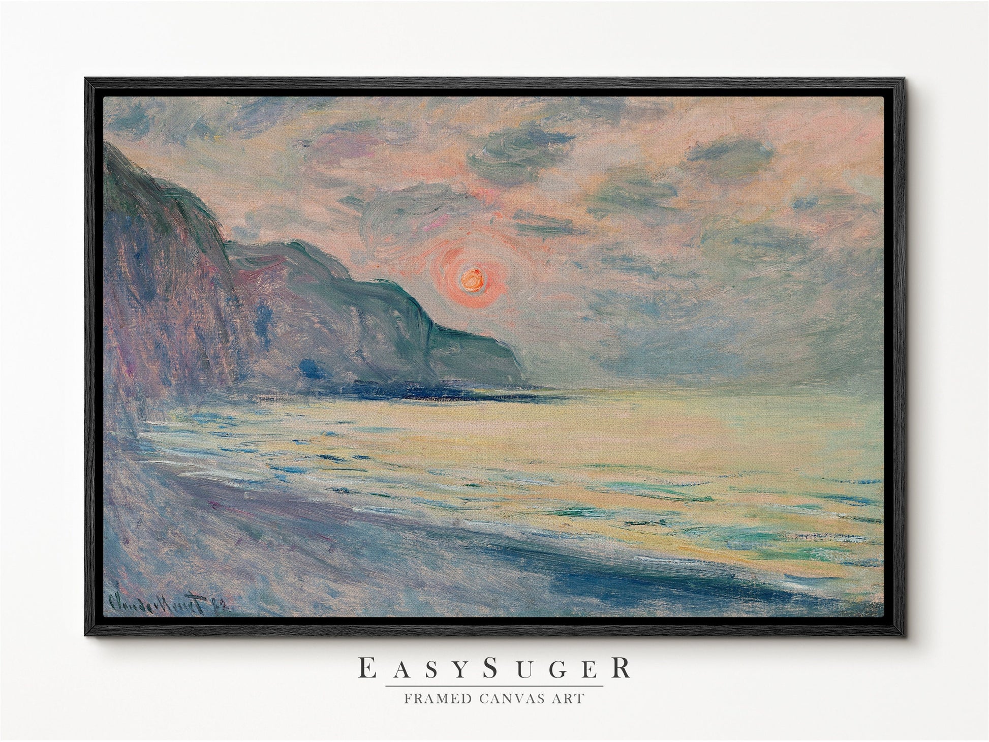 EasySuger Claude Monet Framed Print | Framed Canvas Wall Art with hanging kit