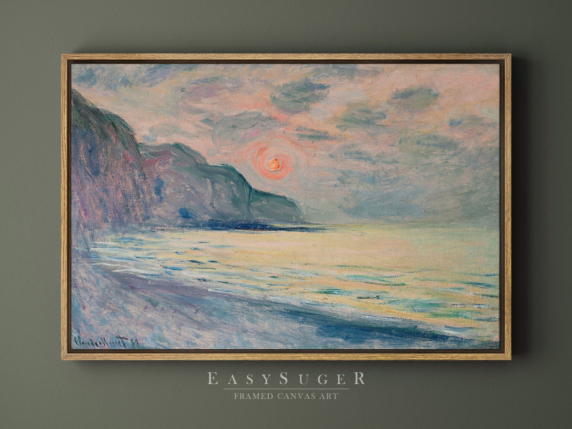 EasySuger Claude Monet Framed Print | Framed Canvas Wall Art with hanging kit