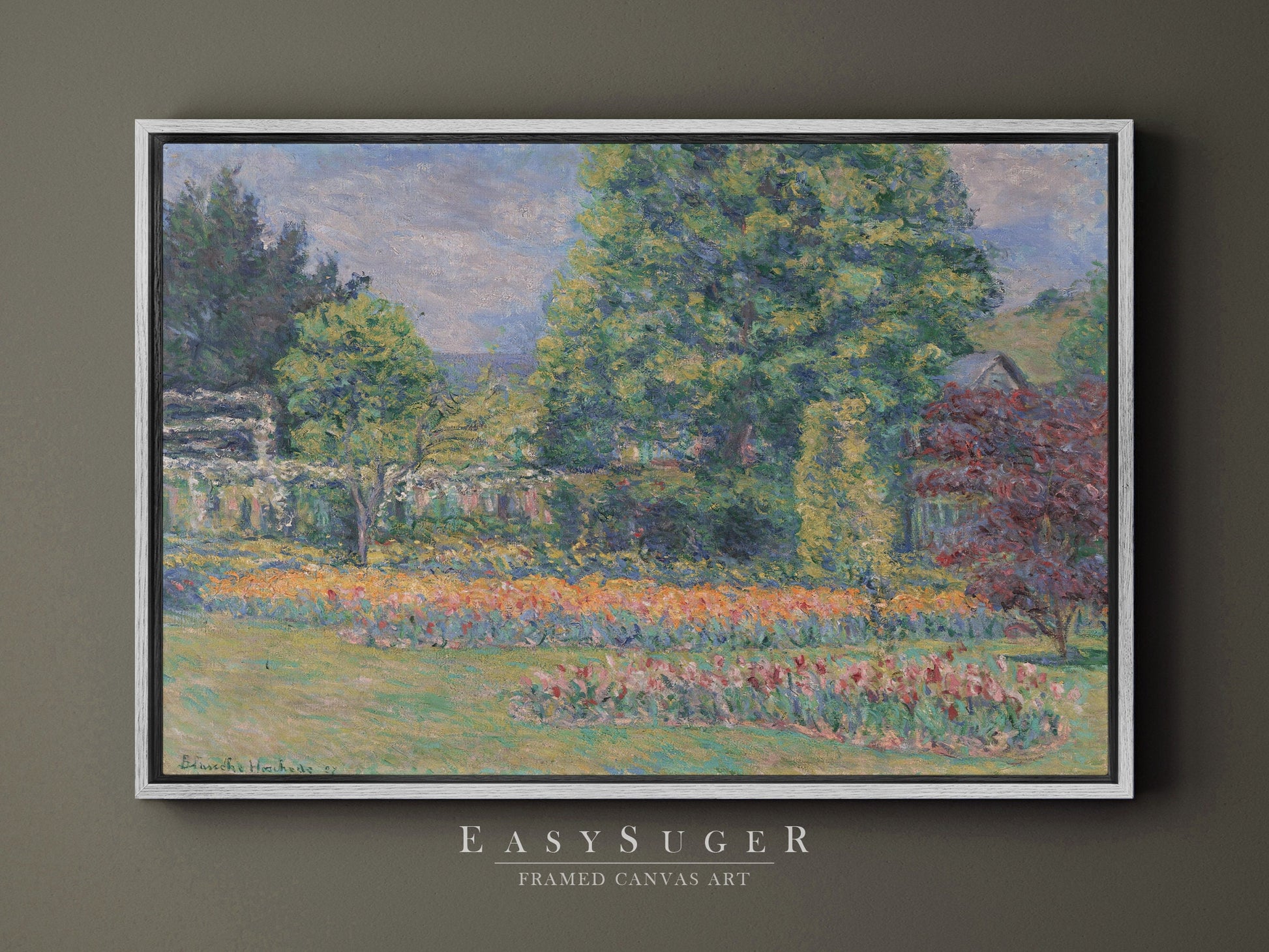 EasySuger Claude Monet Framed Print | Framed Canvas Wall Art with hanging kit