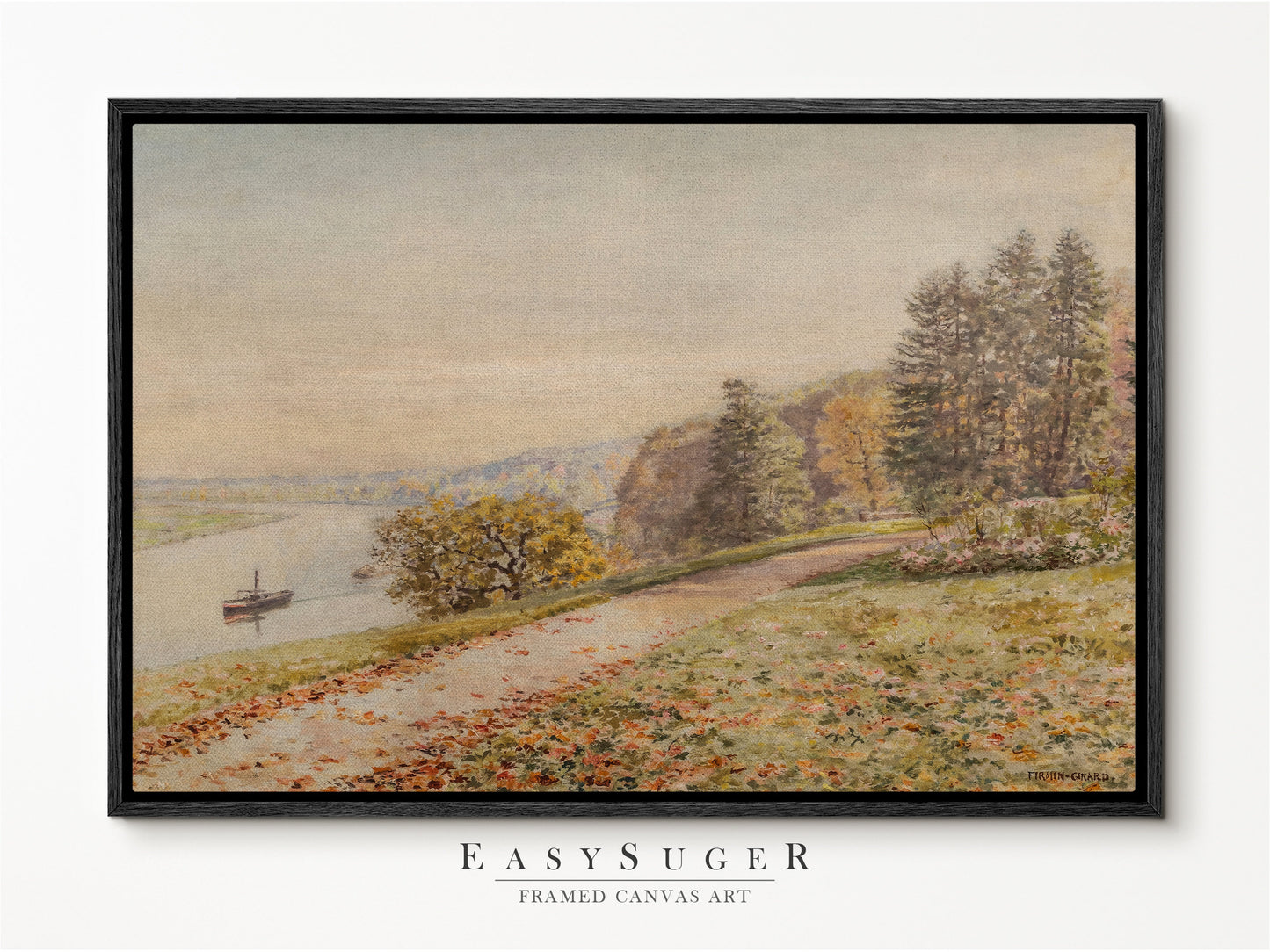 EasySuger Wildflower Field Landscape | Oil Painting Framed Canvas Print | with hanging kit