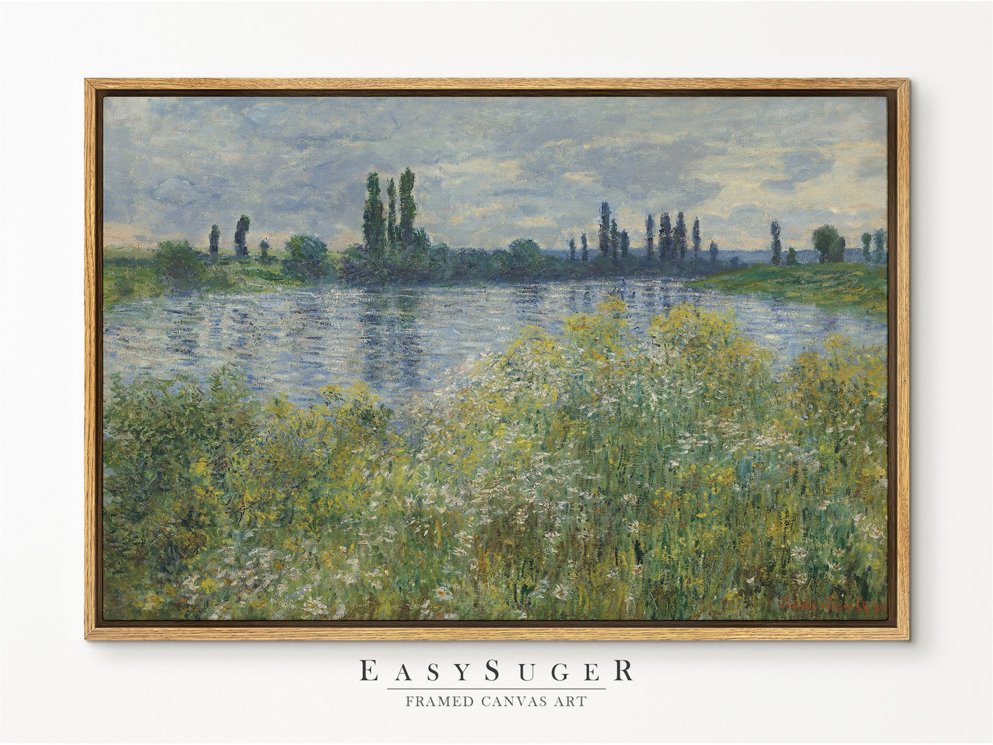 EasySuger Claude Monet Framed Print | Framed Canvas Wall Art with hanging kit | SV2