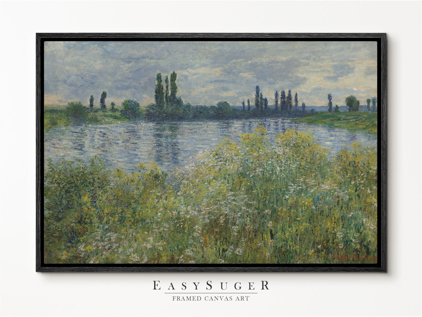 EasySuger Claude Monet Framed Print | Framed Canvas Wall Art with hanging kit | SV2