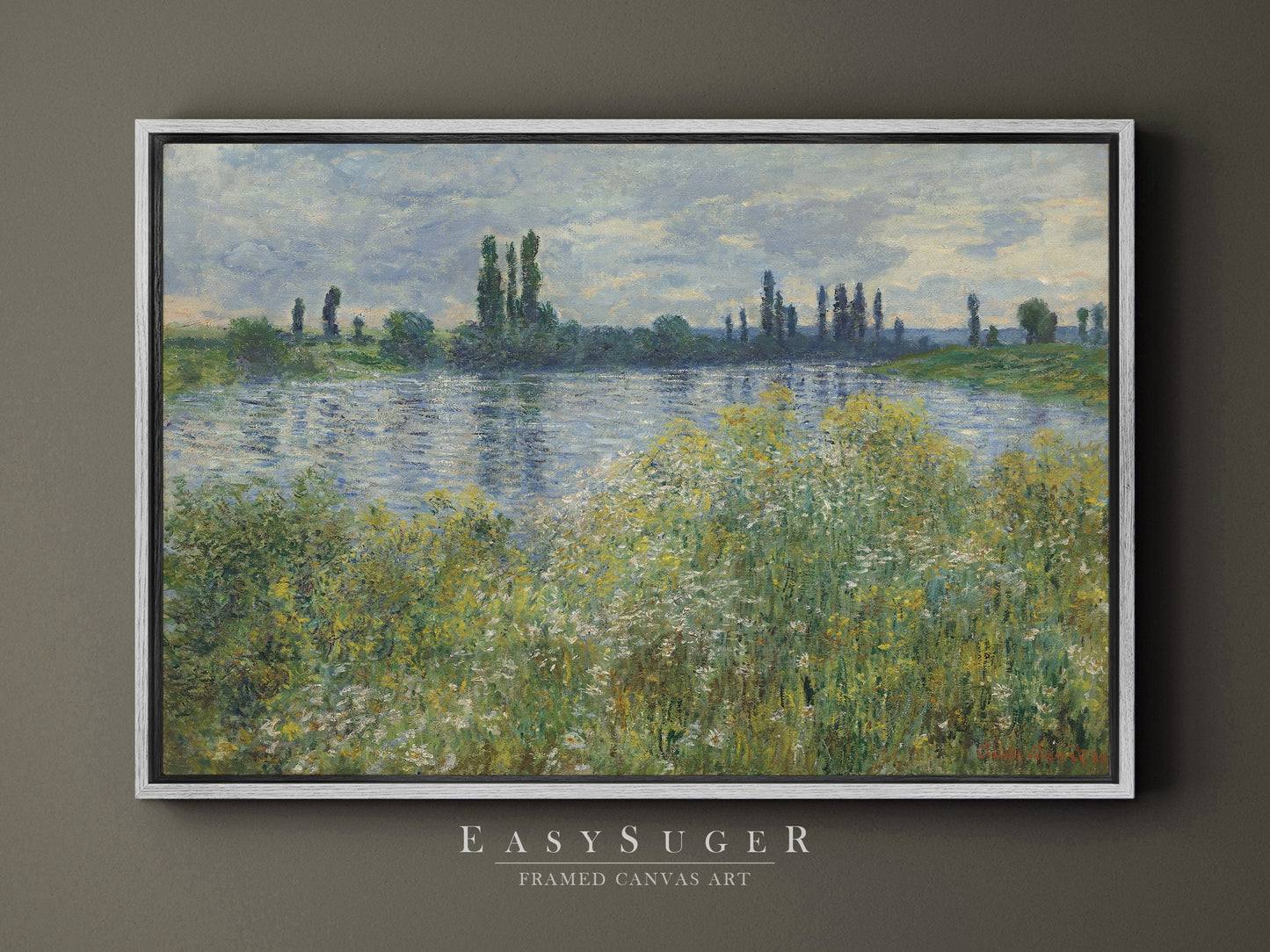 EasySuger Claude Monet Framed Print | Framed Canvas Wall Art with hanging kit | SV2