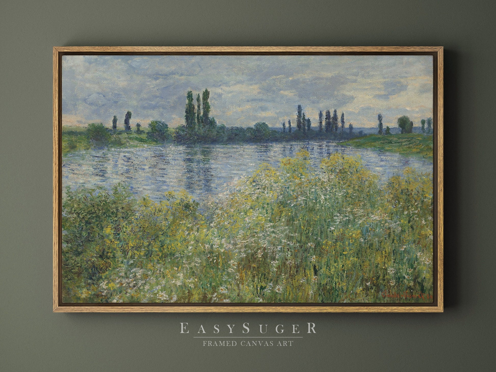 EasySuger Claude Monet Framed Print | Framed Canvas Wall Art with hanging kit | SV2