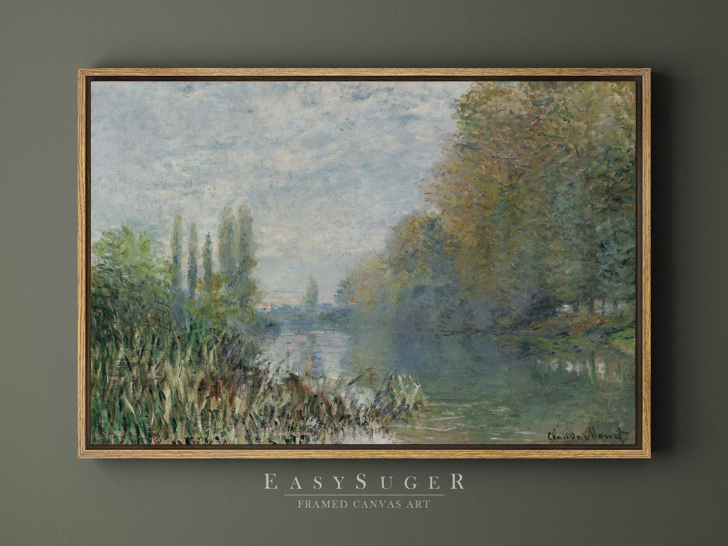 EasySuger Claude Monet Framed Print | Framed Canvas Wall Art with hanging kit