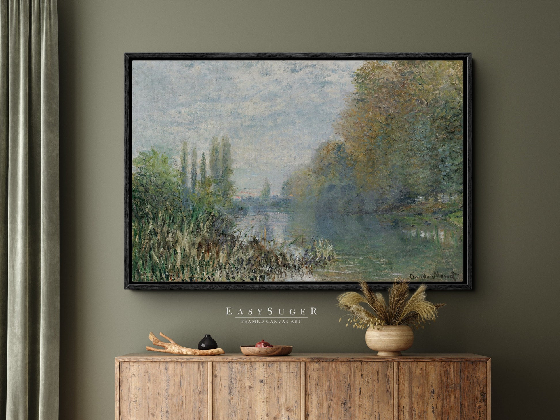 EasySuger Claude Monet Framed Print | Framed Canvas Wall Art with hanging kit