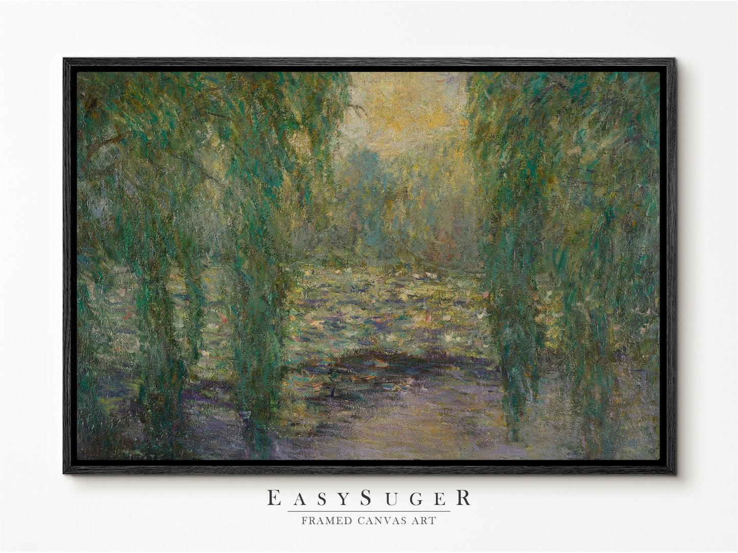 EasySuger Claude Monet Framed Print | Framed Canvas Wall Art with hanging kit | LES