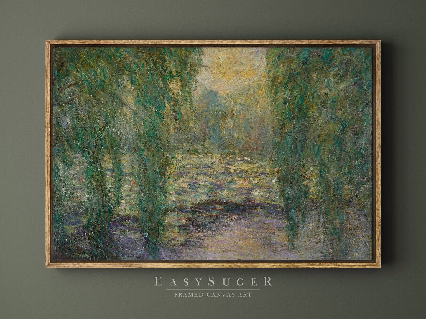 EasySuger Claude Monet Framed Print | Framed Canvas Wall Art with hanging kit | LES