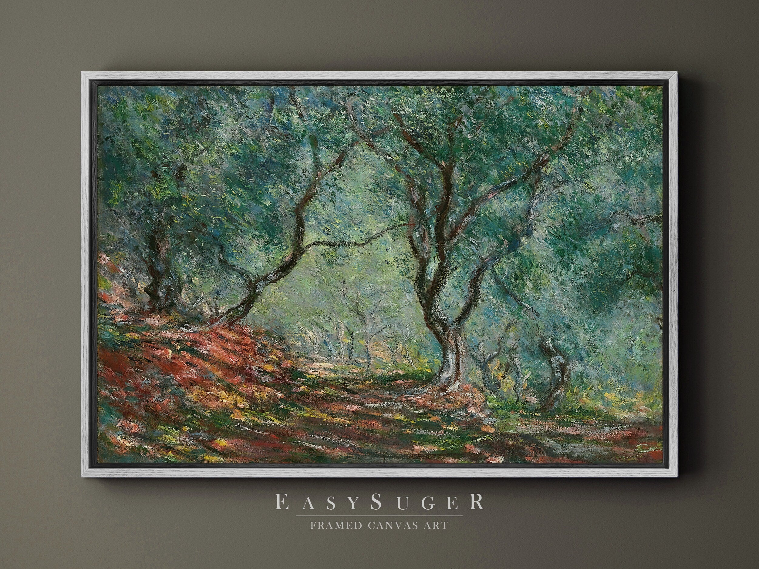 EasySuger Claude Monet Wall Art | selling Antibes in the Morning | Framed Canvas Wall Art with hanging kit