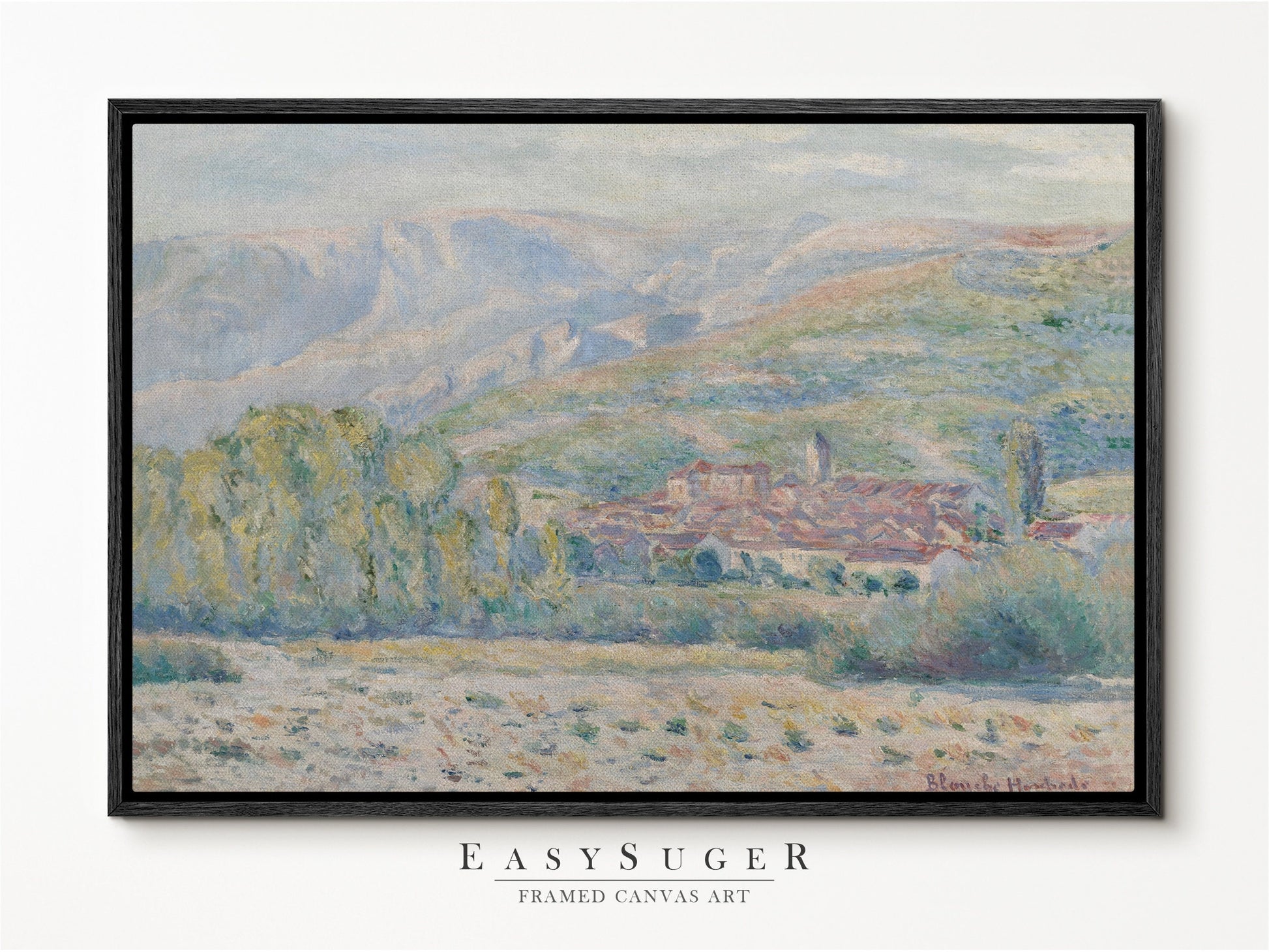 EasySuger Claude Monet Framed Print | Framed Canvas Wall Art with hanging kit