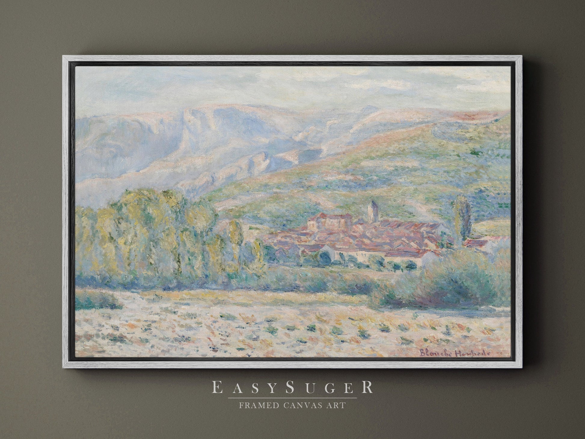 EasySuger Claude Monet Framed Print | Framed Canvas Wall Art with hanging kit