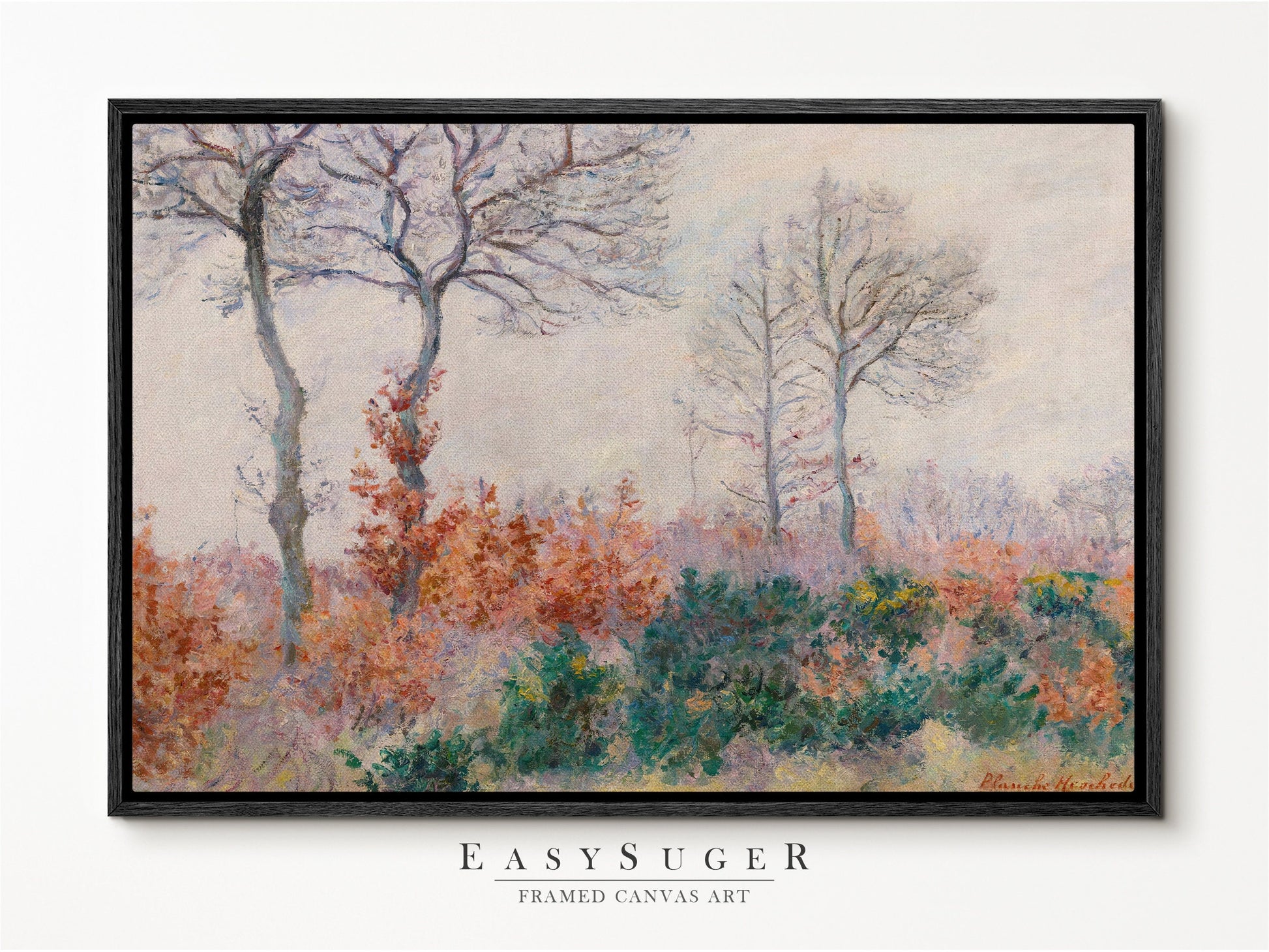 EasySuger Claude Monet Framed Print | Framed Canvas Wall Art with hanging kit