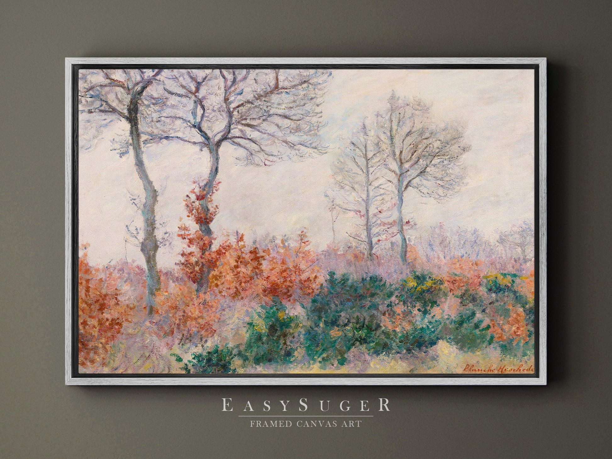 EasySuger Claude Monet Framed Print | Framed Canvas Wall Art with hanging kit