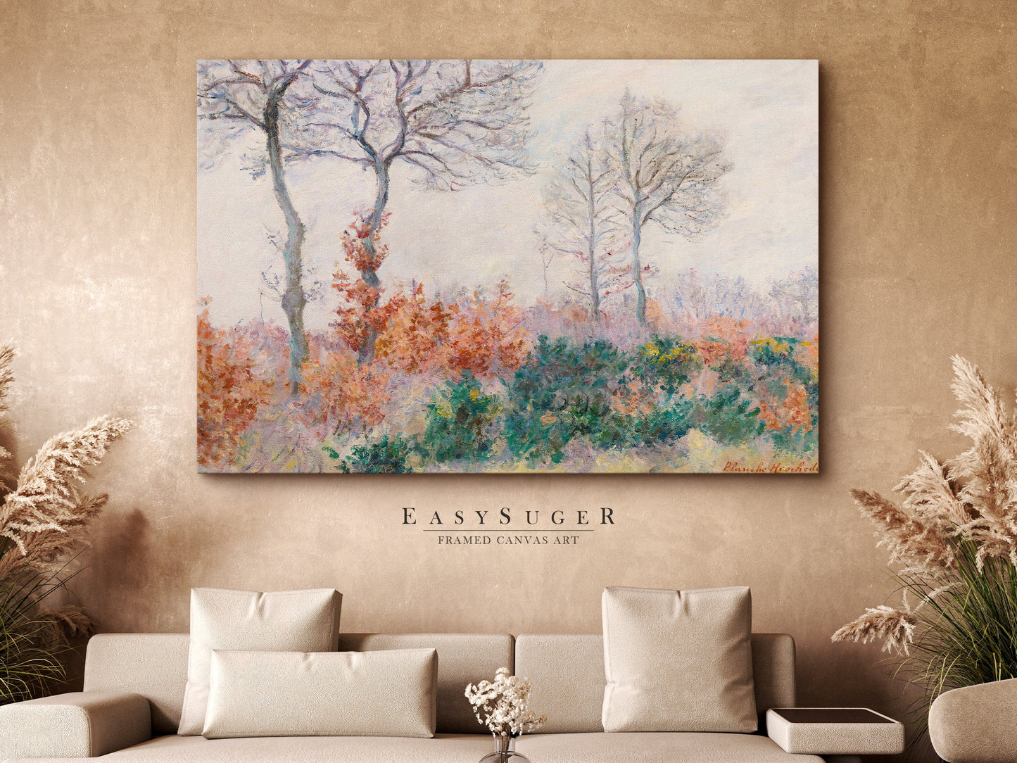 EasySuger Claude Monet Framed Print | Framed Canvas Wall Art with hanging kit