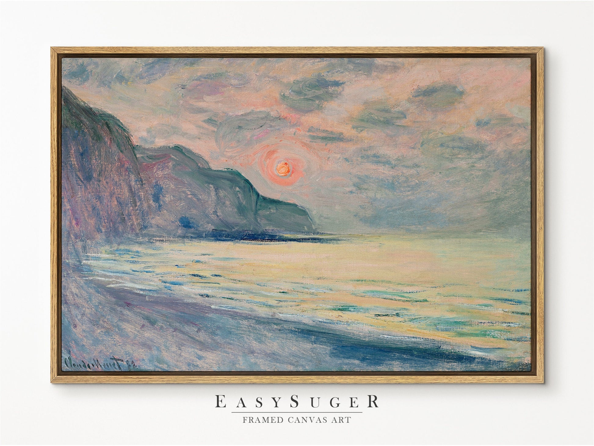 EasySuger Claude Monet Framed Print | Framed Canvas Wall Art with hanging kit