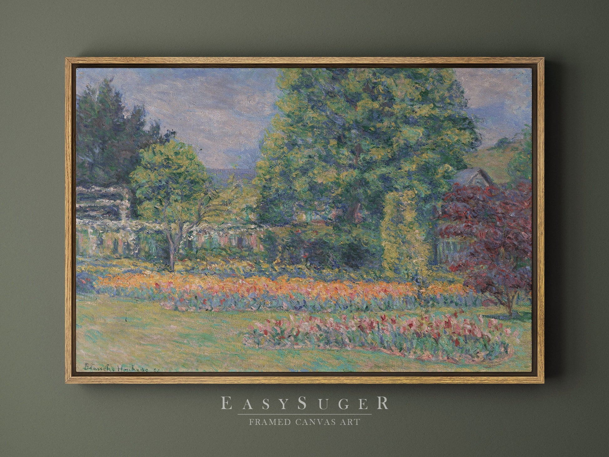 EasySuger Claude Monet Framed Print | Framed Canvas Wall Art with hanging kit