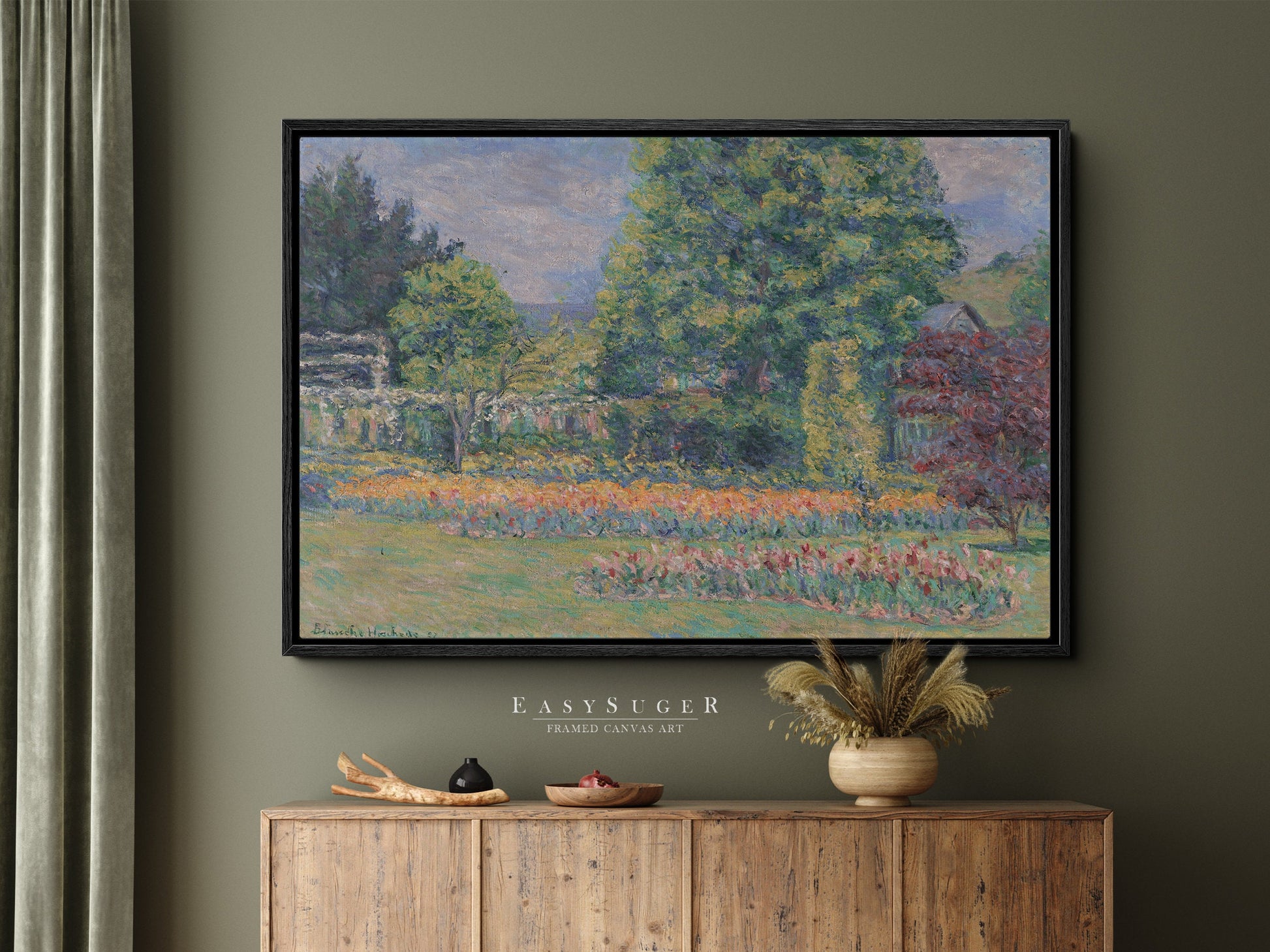 EasySuger Claude Monet Framed Print | Framed Canvas Wall Art with hanging kit