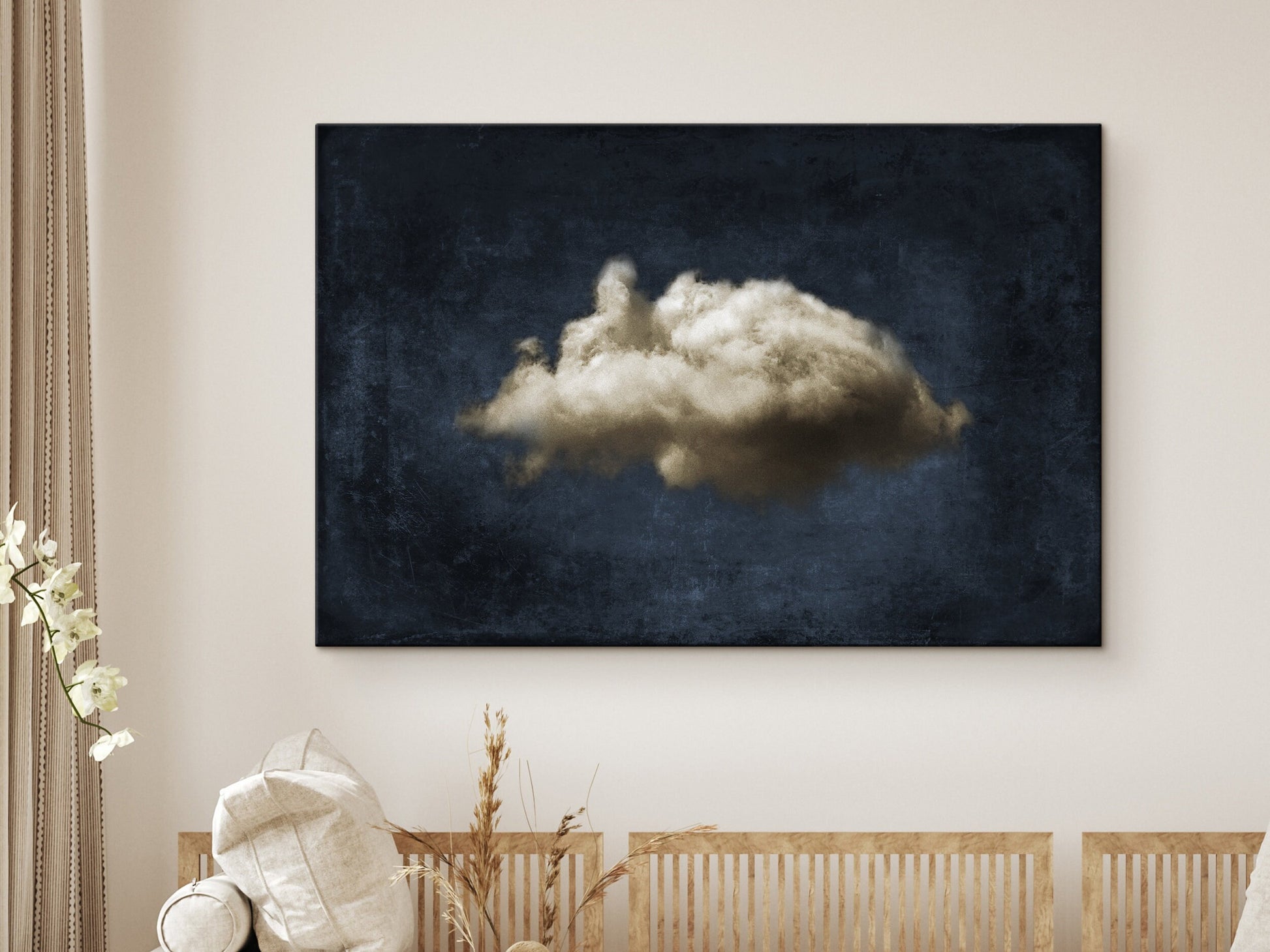 SouthandArt Abstract Clouds Wall art, Framed Canvas Art print with hanging kit CL-34