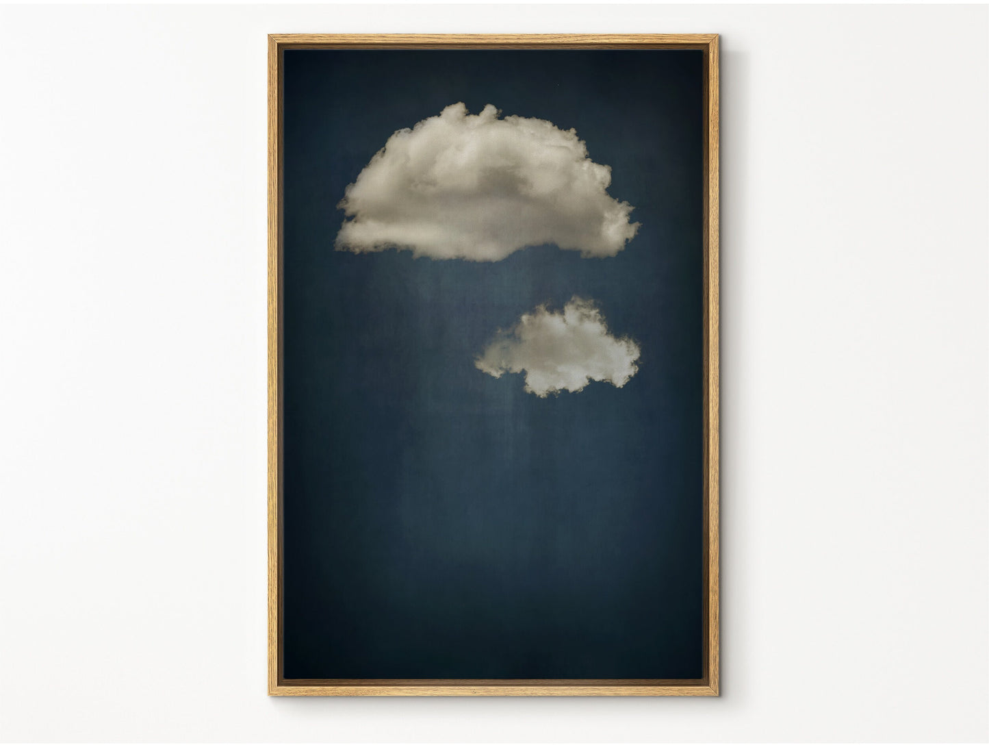 SouthandArt Vintage Moody Clouds Wall Art Print, Cloudy Sky Framed Large Gallery Art, Minimalist Art with hanging kit