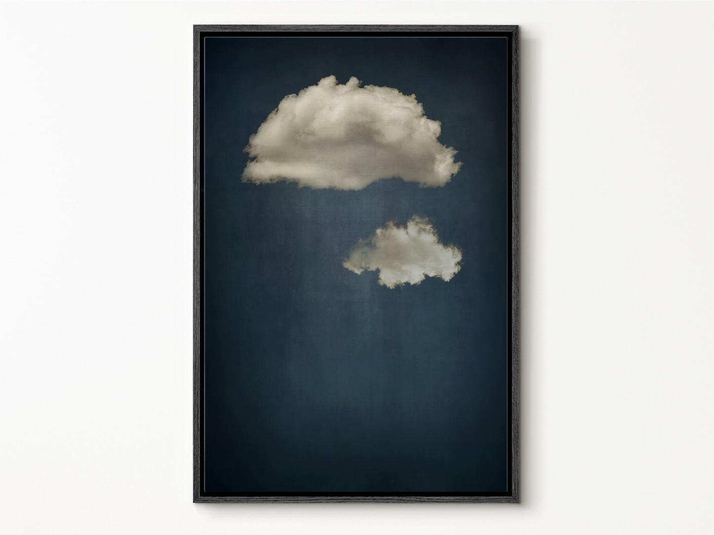 SouthandArt Vintage Moody Clouds Wall Art Print, Cloudy Sky Framed Large Gallery Art, Minimalist Art with hanging kit