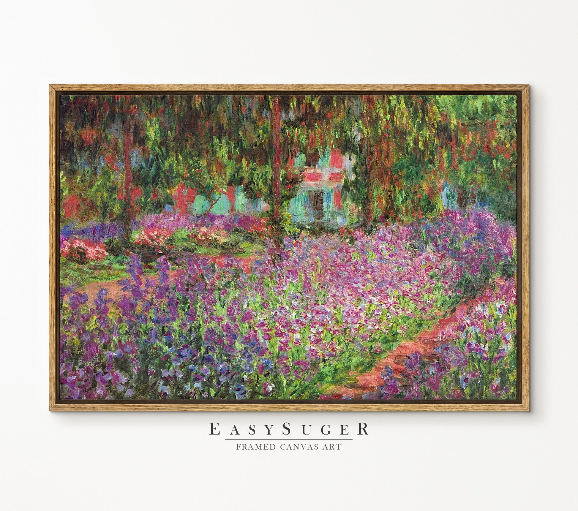 canvas hanging planter EasySuger Claude Monet The Artist's Garden at Giverny Framed Print
