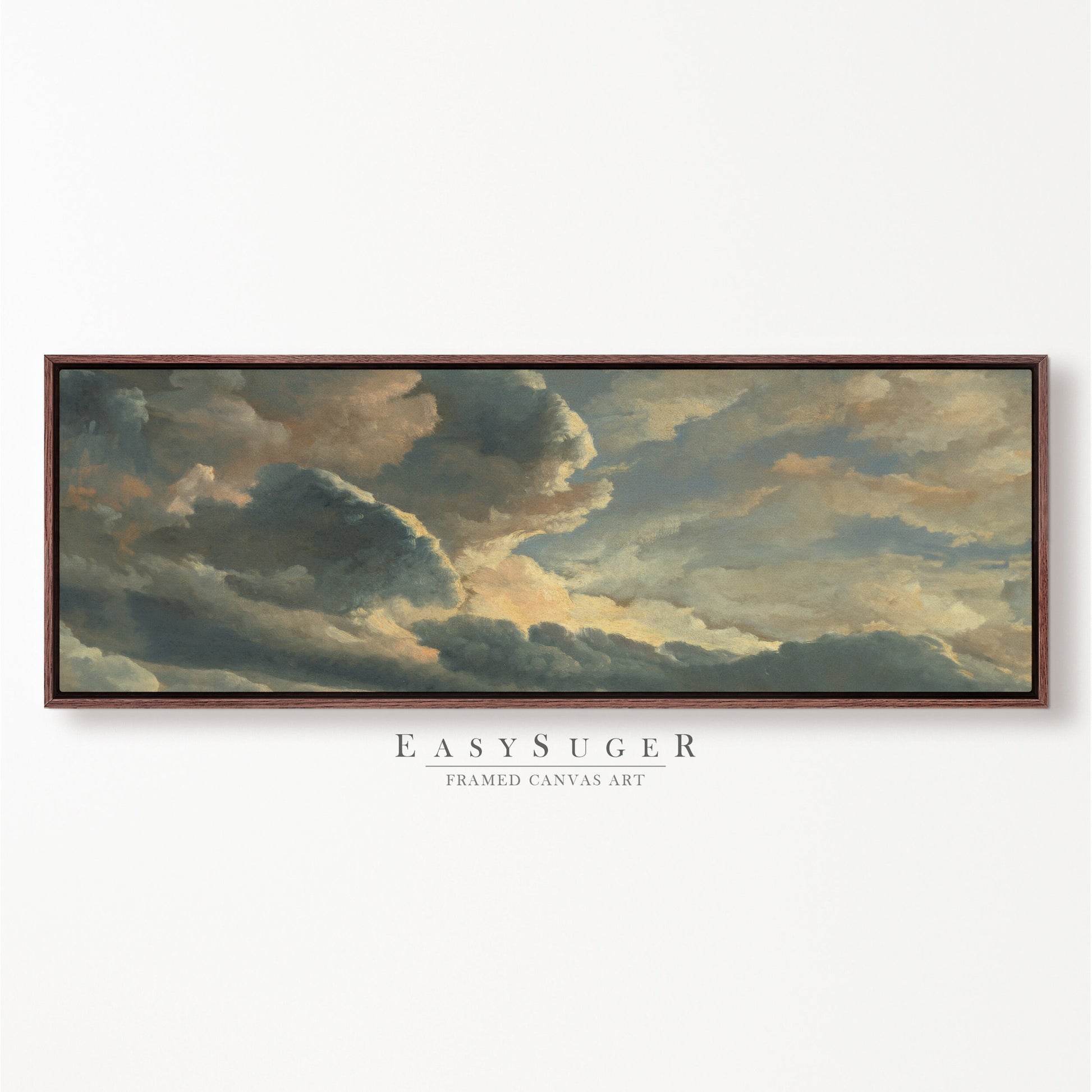 EasySuger Cloudy Art Skyscape Oil Painting Framed Canvas Print | with hanging kit | UW7