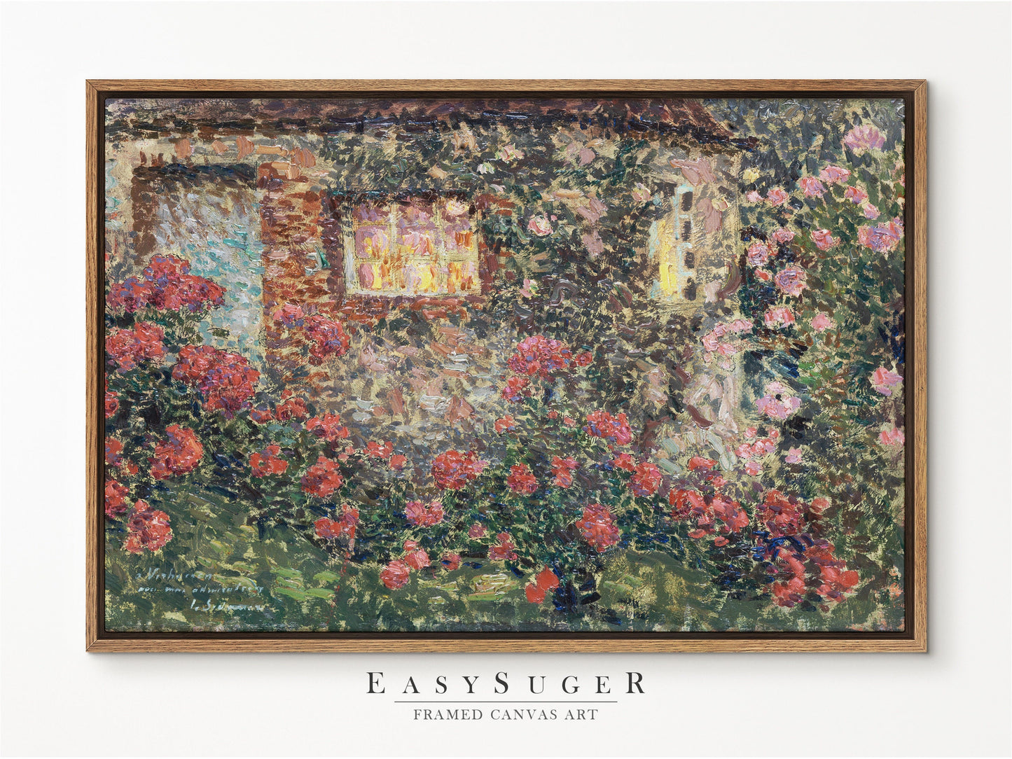 EasySuger Henri Le Sidaner Wall Art | Morning on the Seine | Framed Print on Canvas with hanging kit