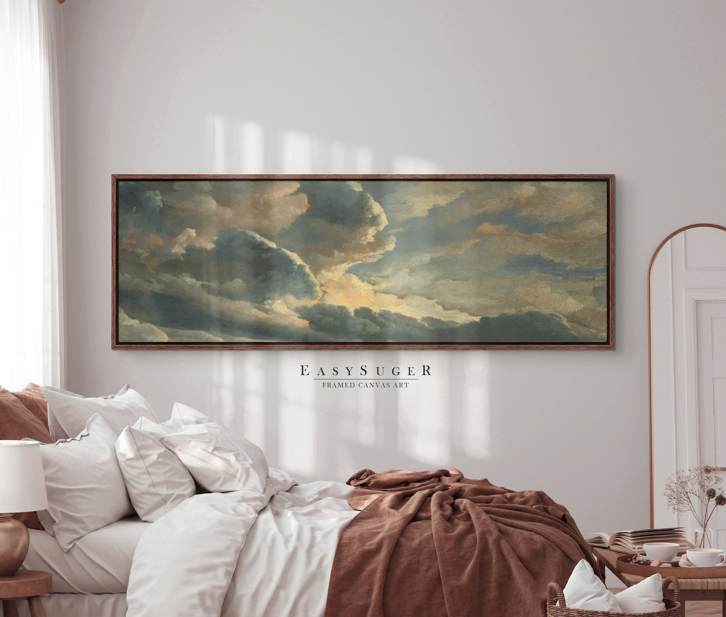 EasySuger Cloudy Art Skyscape Oil Painting Framed Canvas Print | with hanging kit | UW7