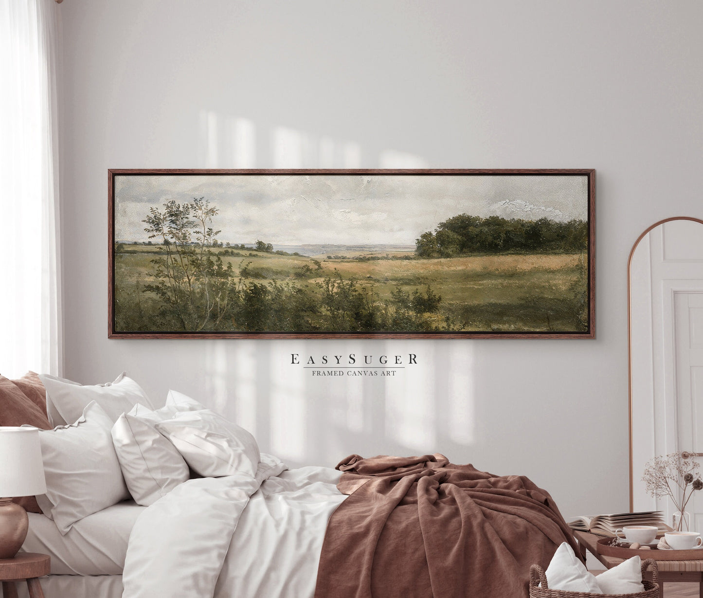 EasySuger Ultra Wide Vintage Wildfield Framed Canvas Print | with hanging kit | UWF31