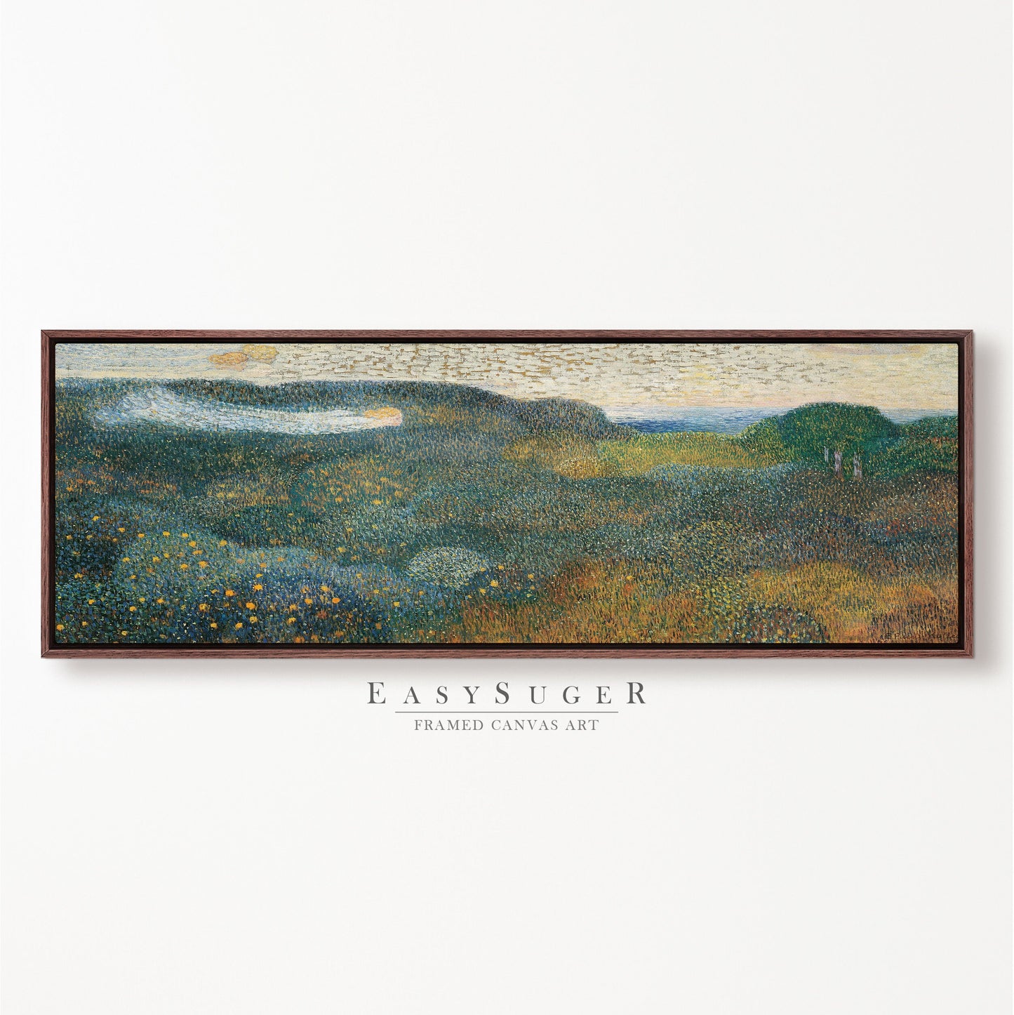 EasySuger Ultra Wide Impression Wlidflower field Framed Canvas Print | with hanging kit | WF24