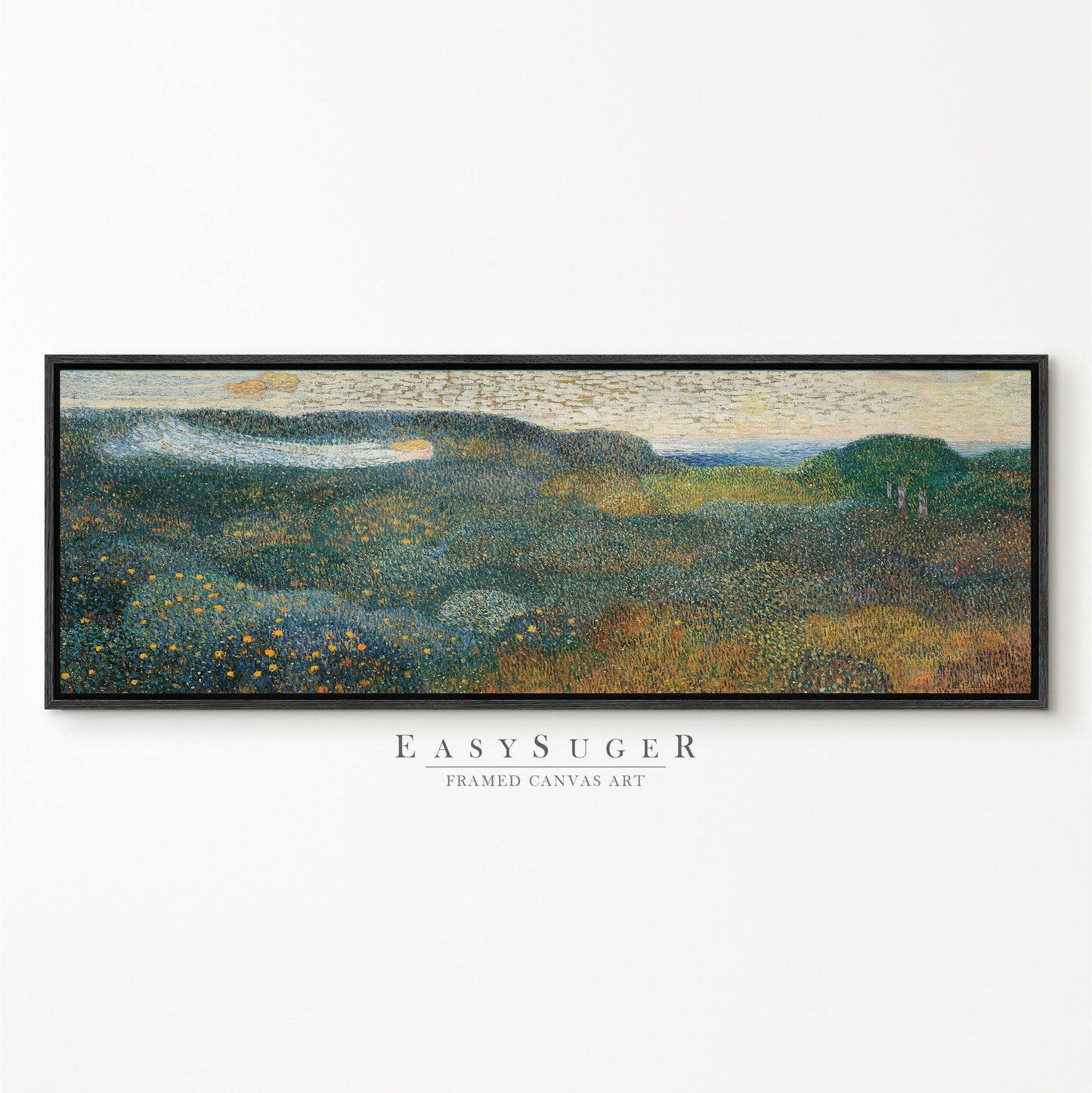 EasySuger Ultra Wide Impression Wlidflower field Framed Canvas Print | with hanging kit | WF24