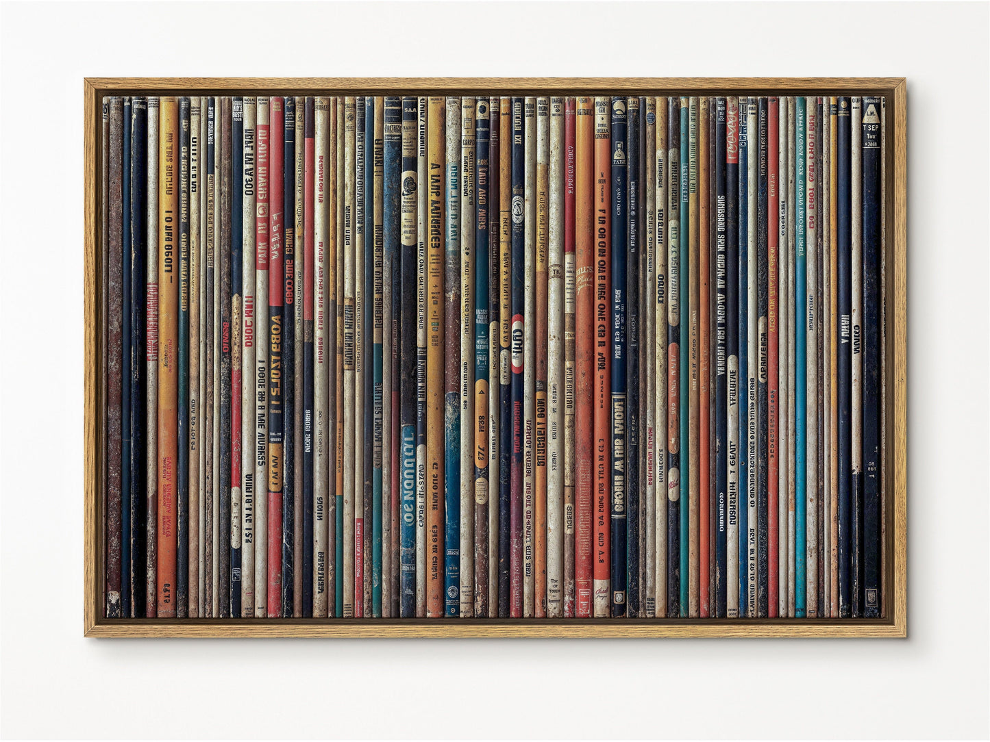 SouthandArt Retro Books Spines Wall art | Vintage Framed Canvas Art Print