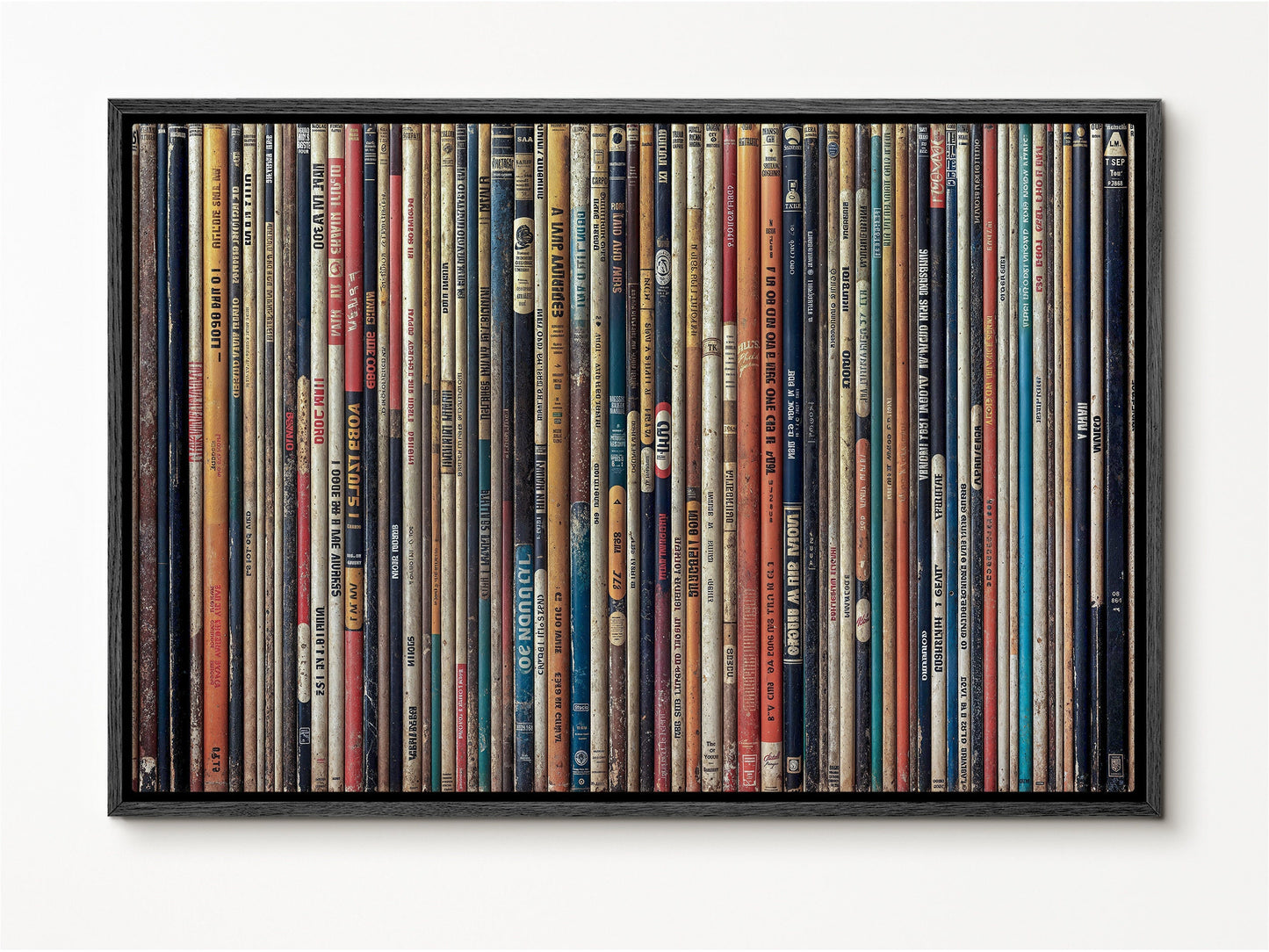 SouthandArt Retro Books Spines Wall art | Vintage Framed Canvas Art Print